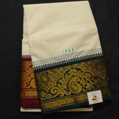 Cotton Dhothi jacquard border 9*5