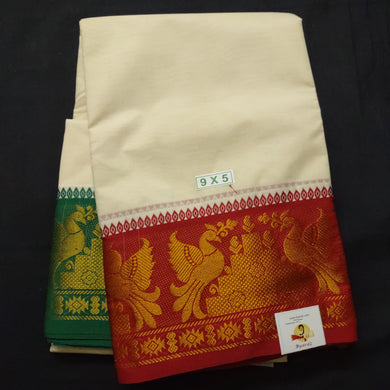 Cotton Dhothi jacquard border 9*5