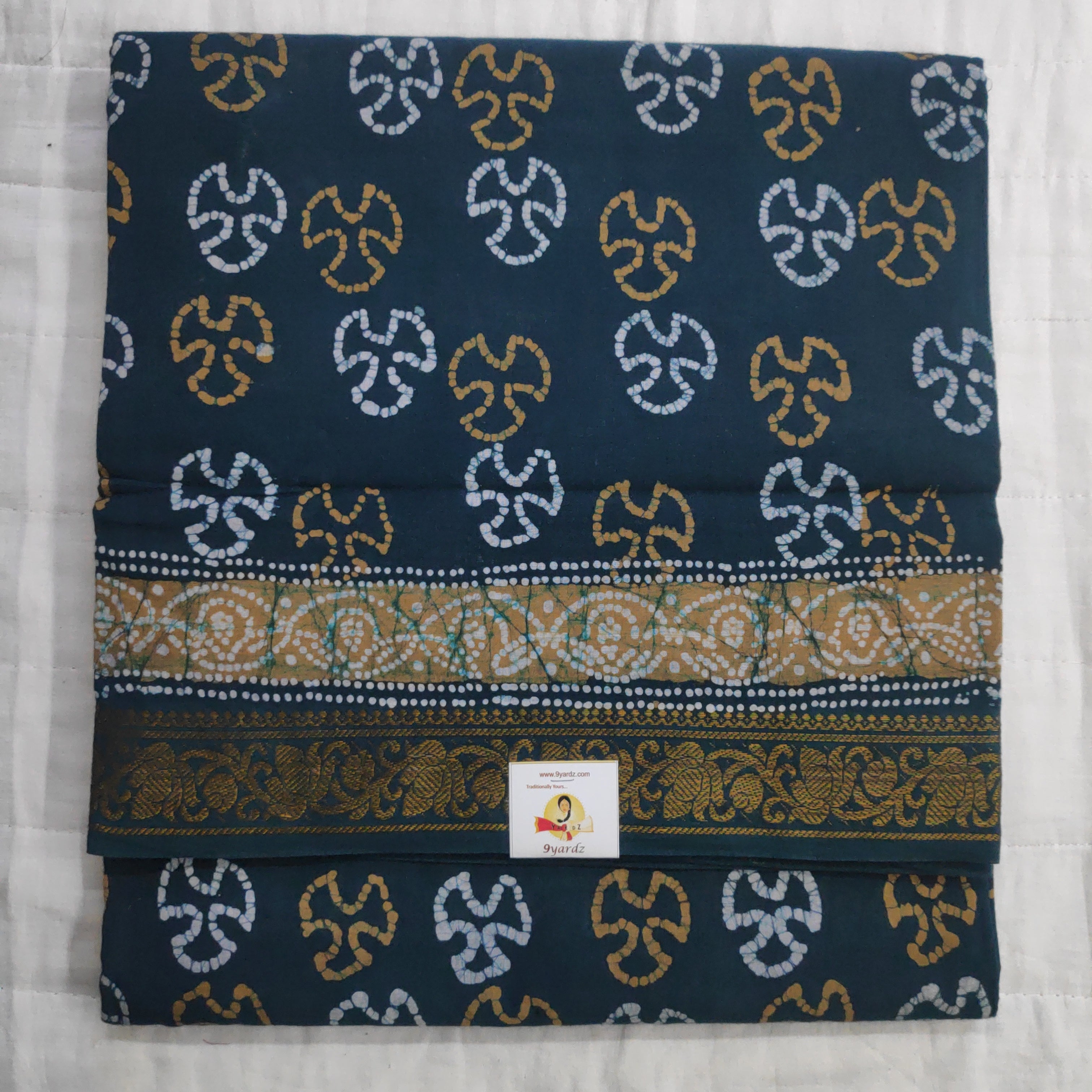 Sungudi bathik - double pallu 9.5 yards