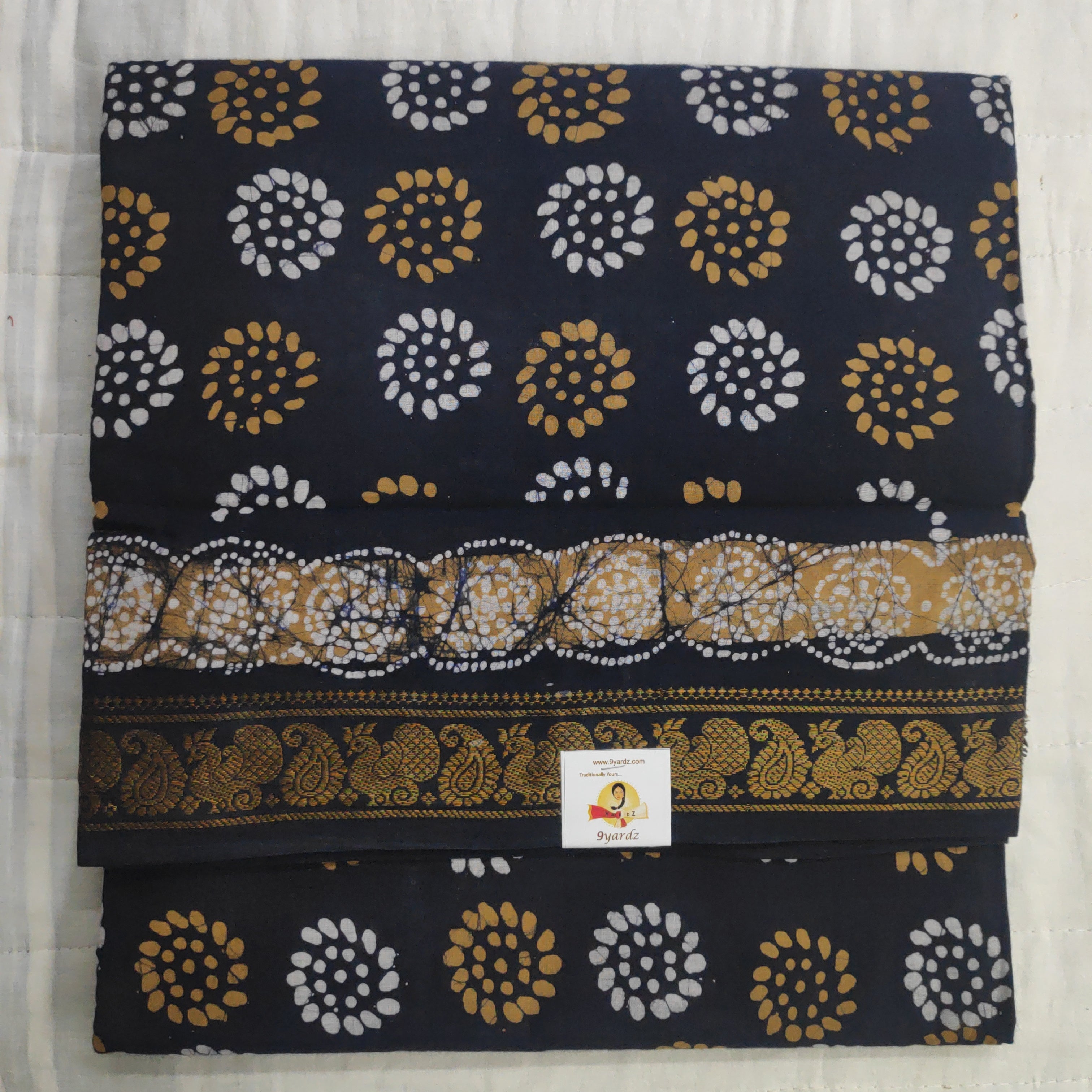 Sungudi bathik - double pallu 9.5 yards