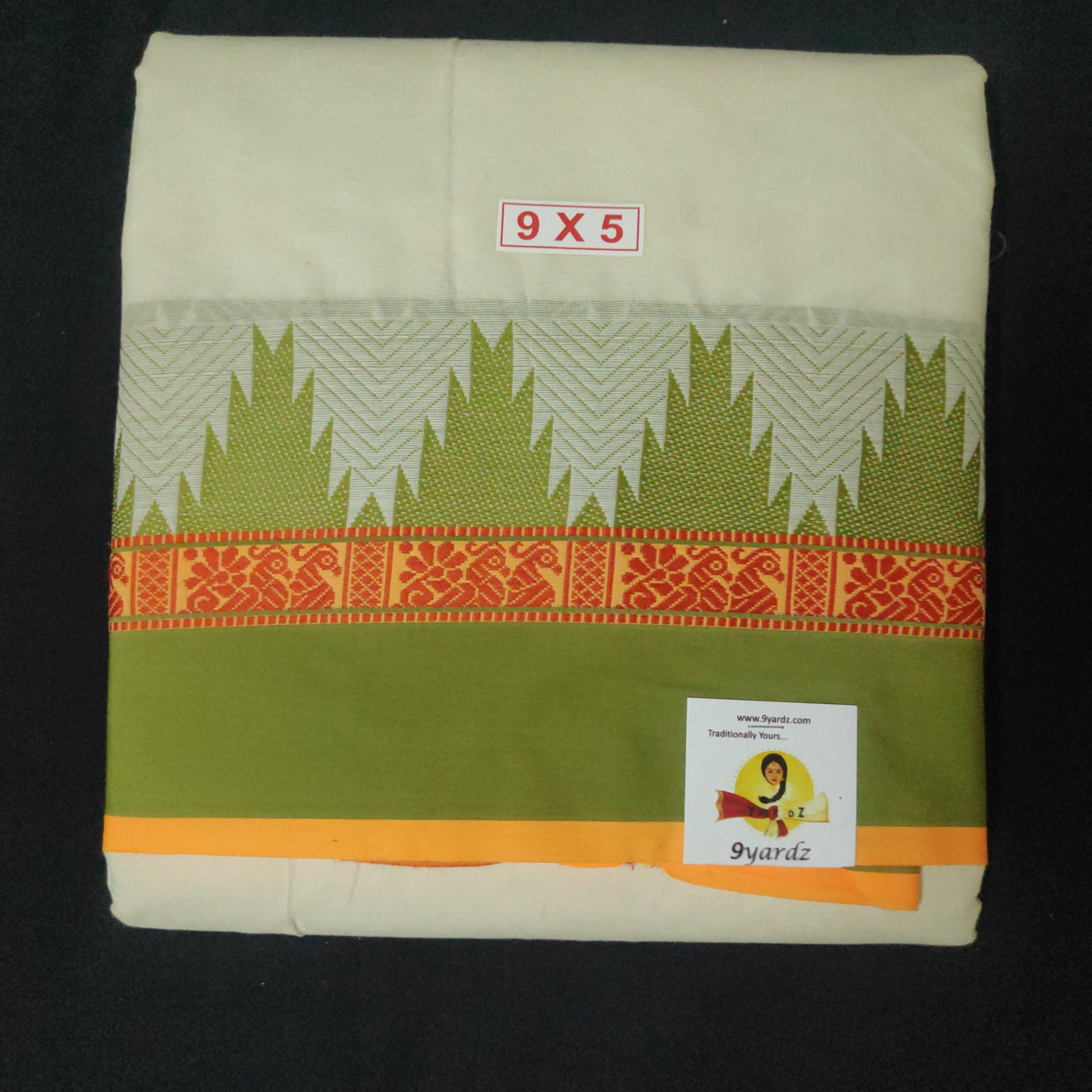 Cotton Dhothi jacquard border 9*5
