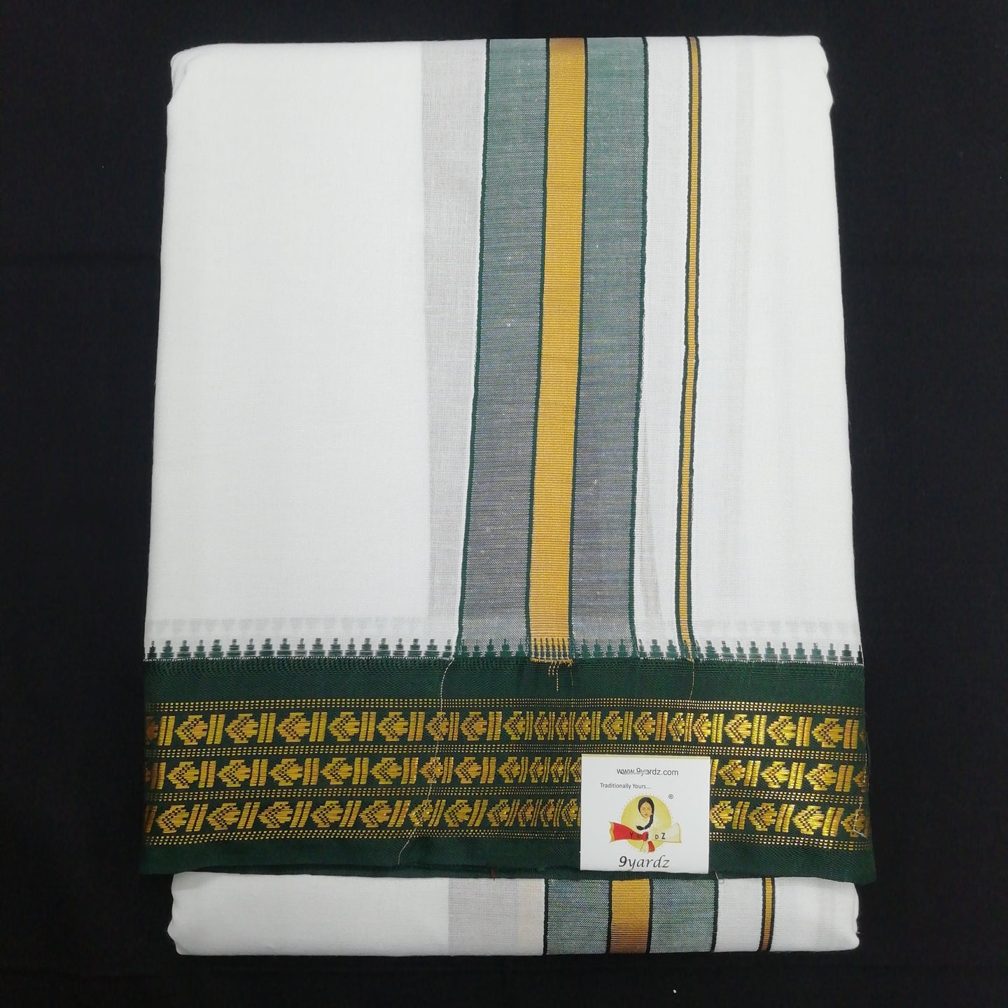 Dhoti 9*5 cotton Zari  border