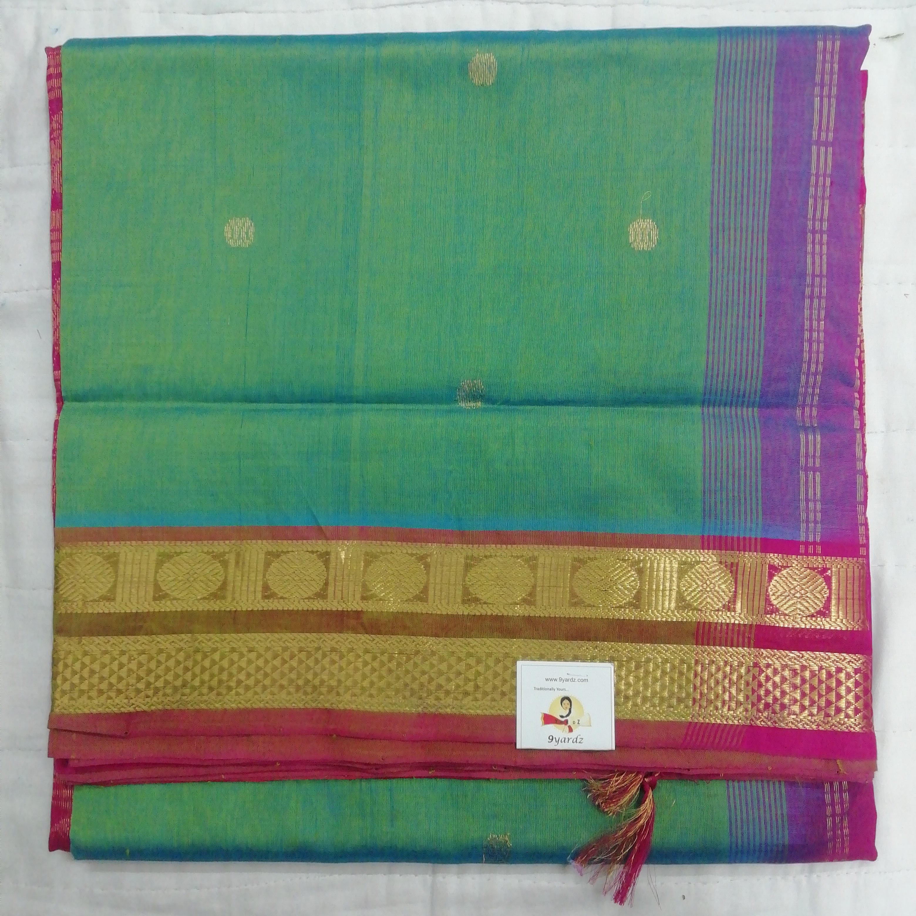 Pure silk cotton, rettai pet with butta-10 yards madisar