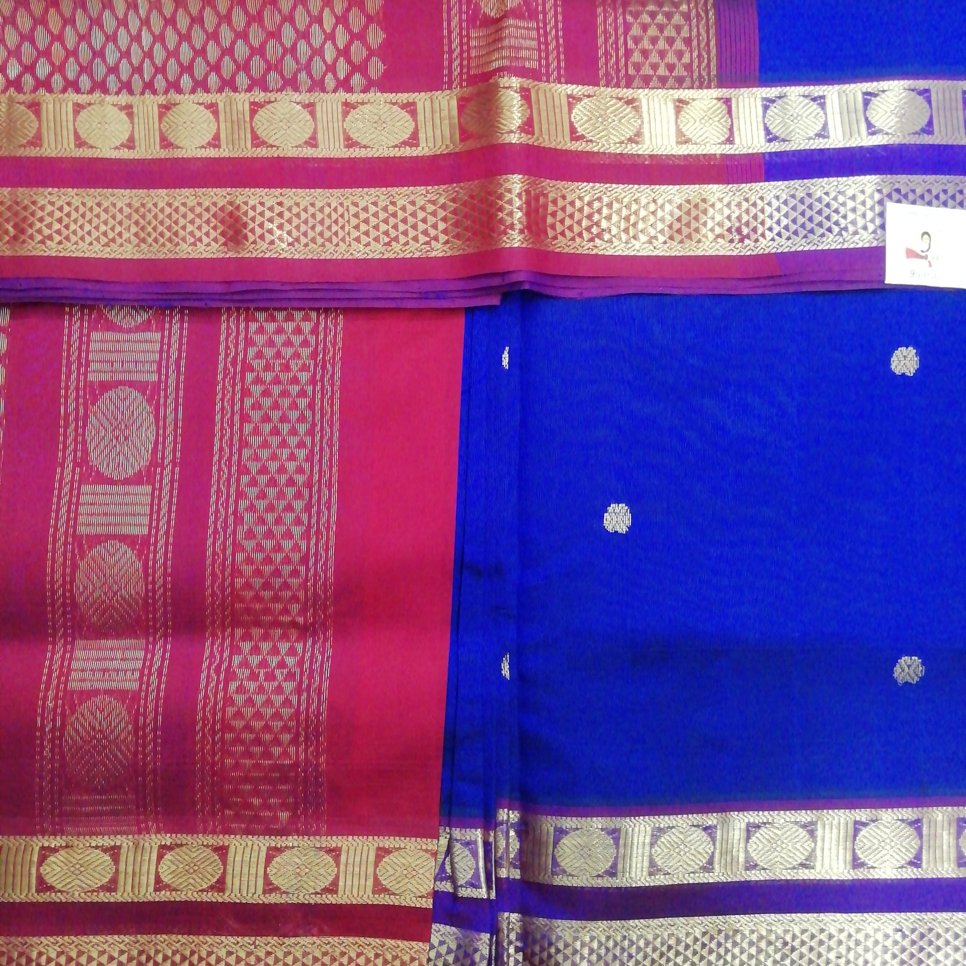 Pure silk cotton, rettai pet with butta-10 yards madisar