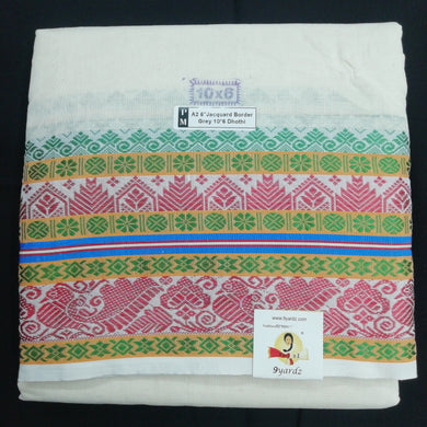 Cotton dhoti 10*6 thread jacquard border