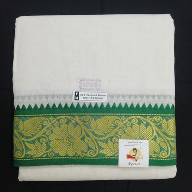 Cotton dhoti 10*6 thread jacquard zari border