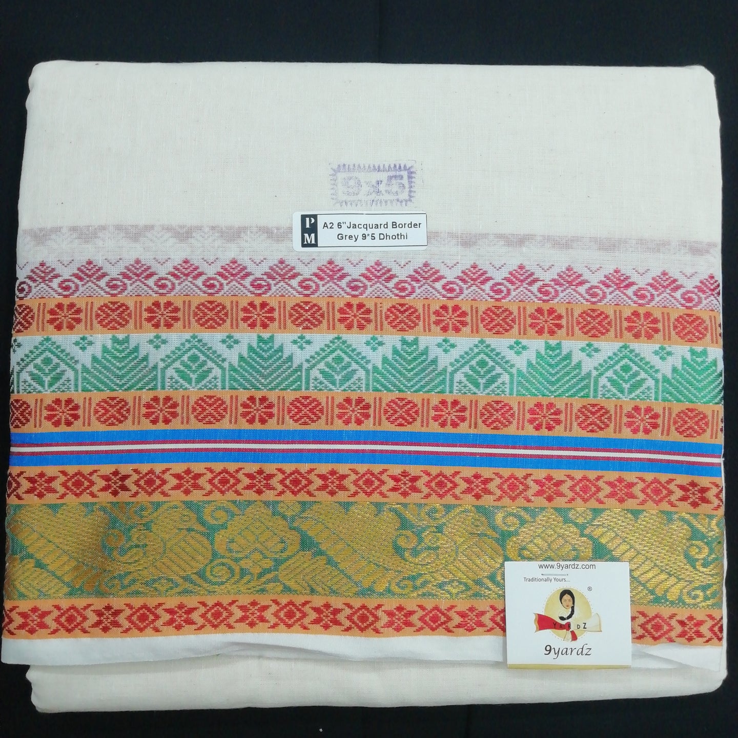 Cotton dhoti 9*5 thread jacquard border