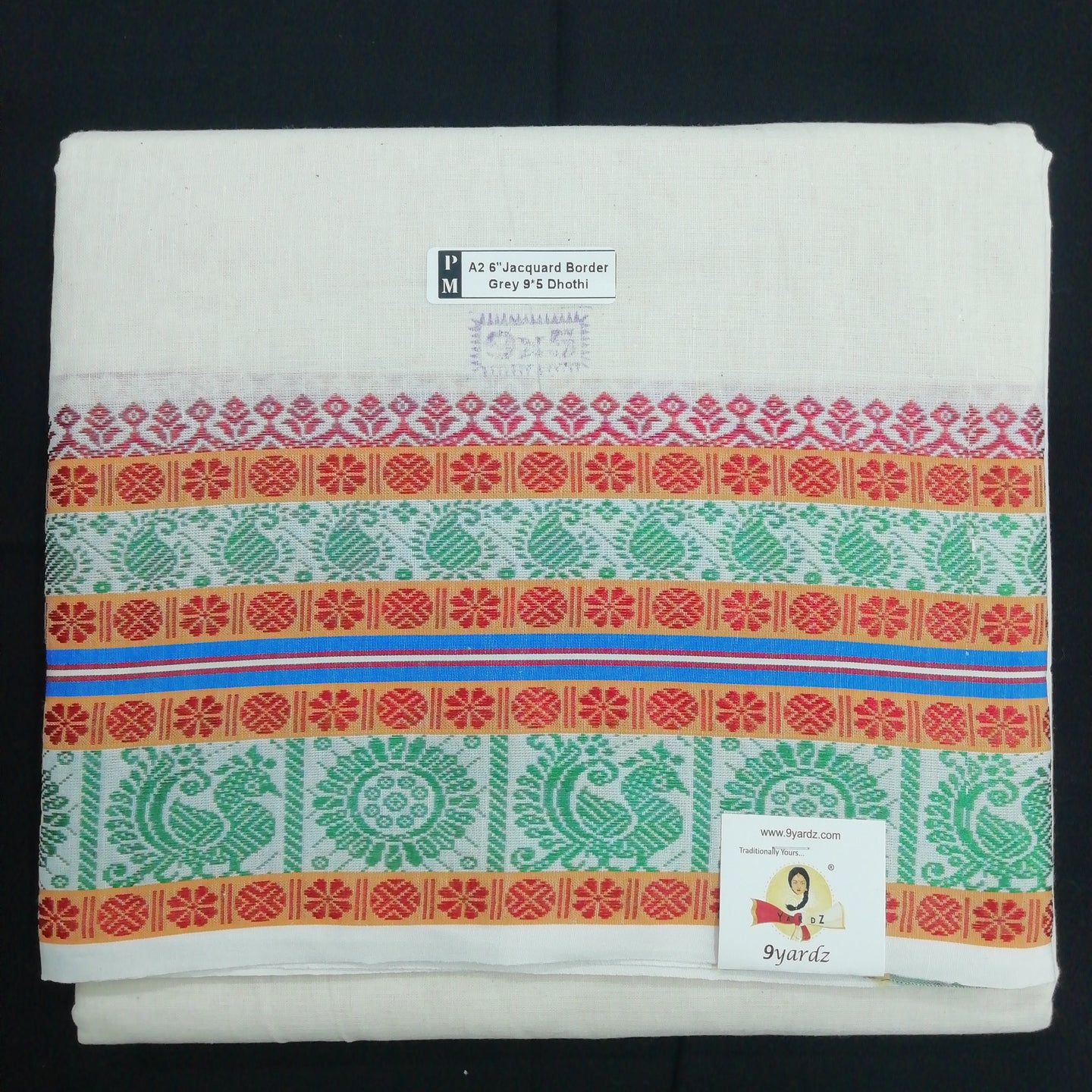 Cotton dhoti 9*5 thread jacquard border