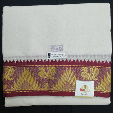 Cotton dhoti 9*5 thread jacquard Zari border