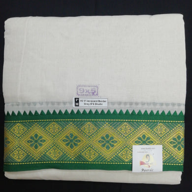 Cotton dhoti 9*5 thread jacquard Zari border