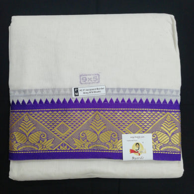 Cotton dhoti 9*5 thread jacquard Zari border