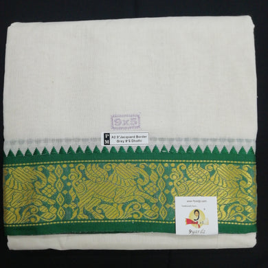 Cotton dhoti 9*5 thread jacquard Zari border