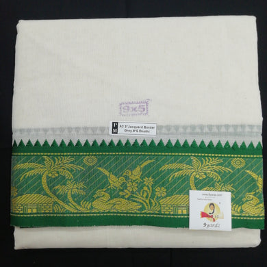 Cotton dhoti 9*6 thread jacquard Zari border