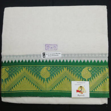 Cotton dhoti 9*5 thread jacquard Zari border