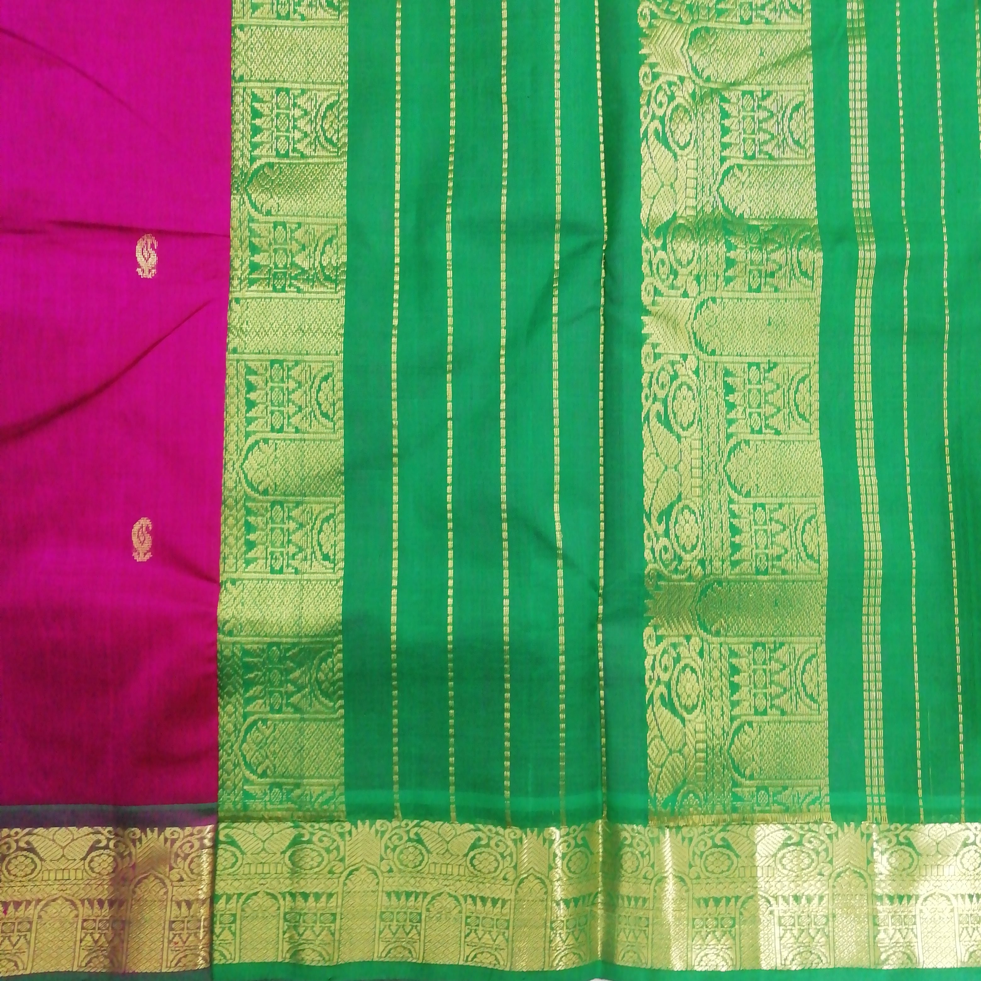 Pure silk cotton with butta -10 yards madisar
