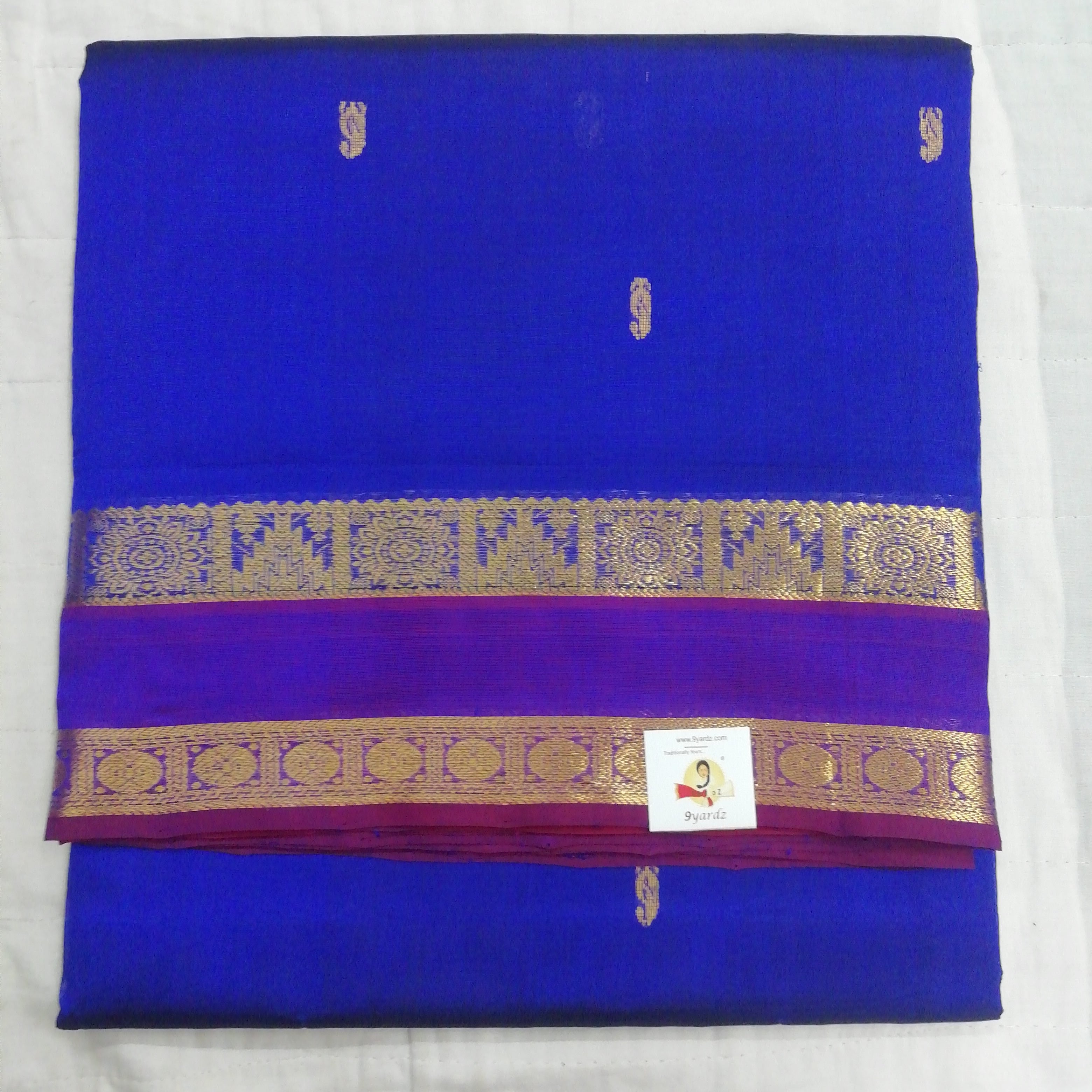 Pure silk cotton, rettai pet with butta-10 yards madisar
