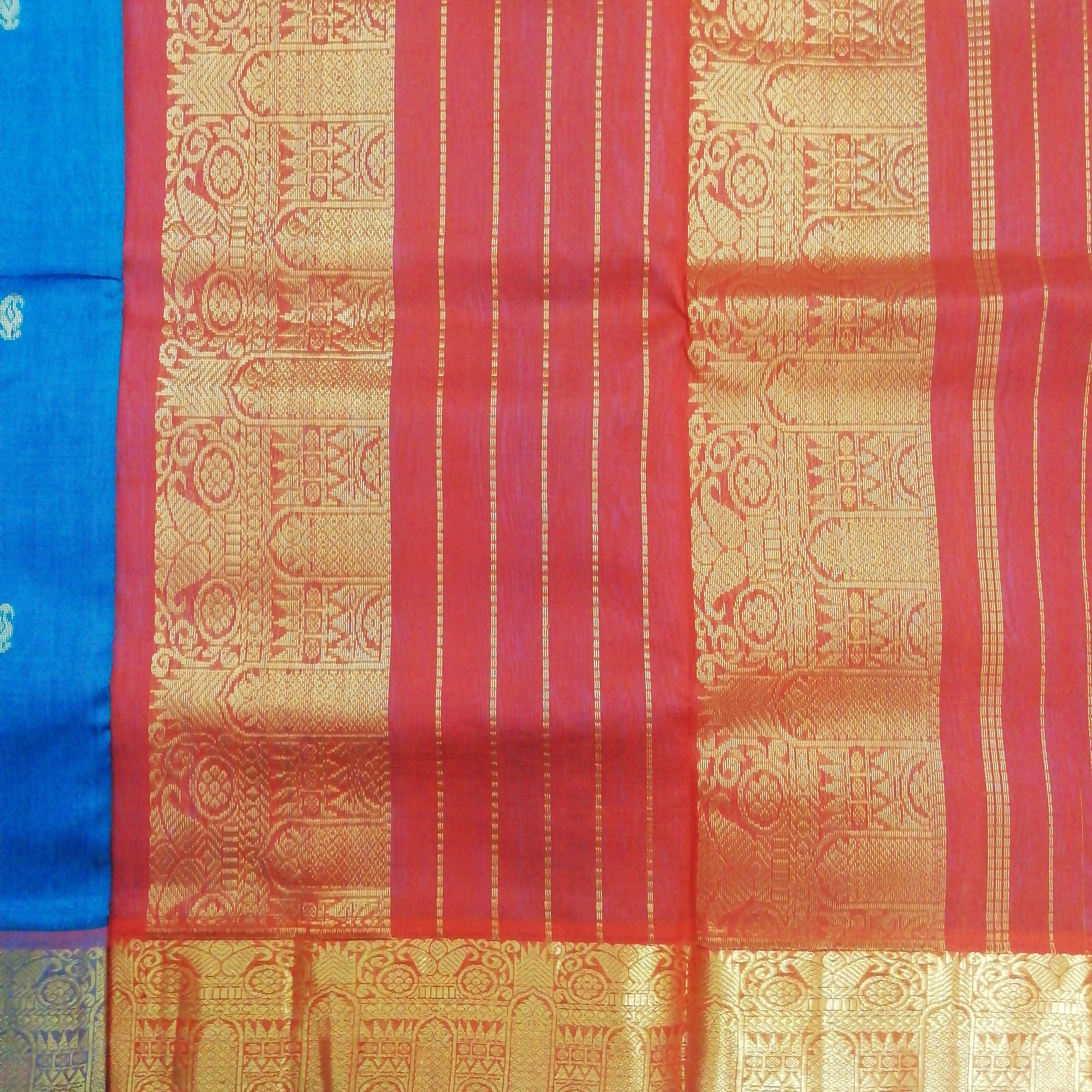 Pure silk cotton with butta -10 yards madisar