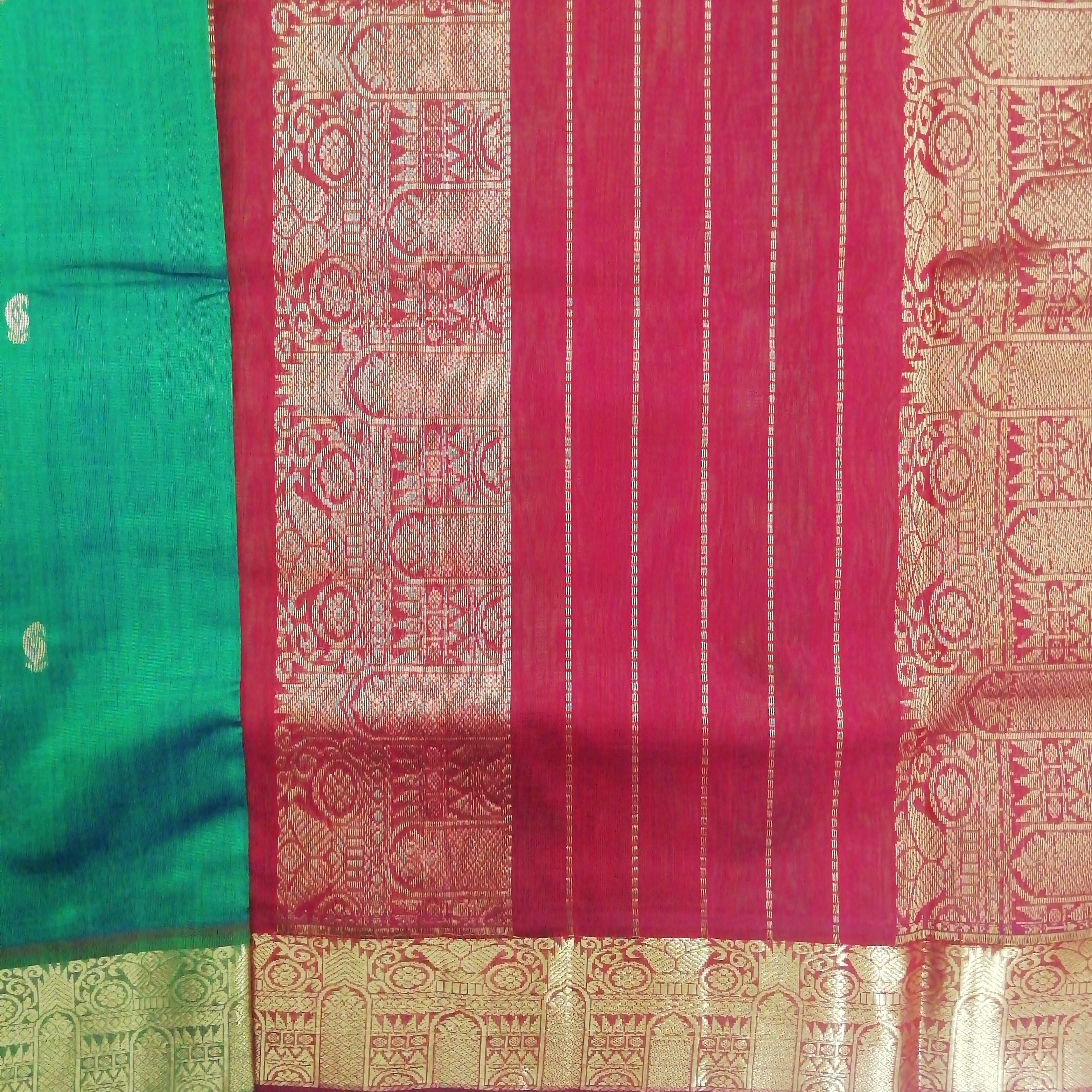 Pure silk cotton with butta -10 yards madisar