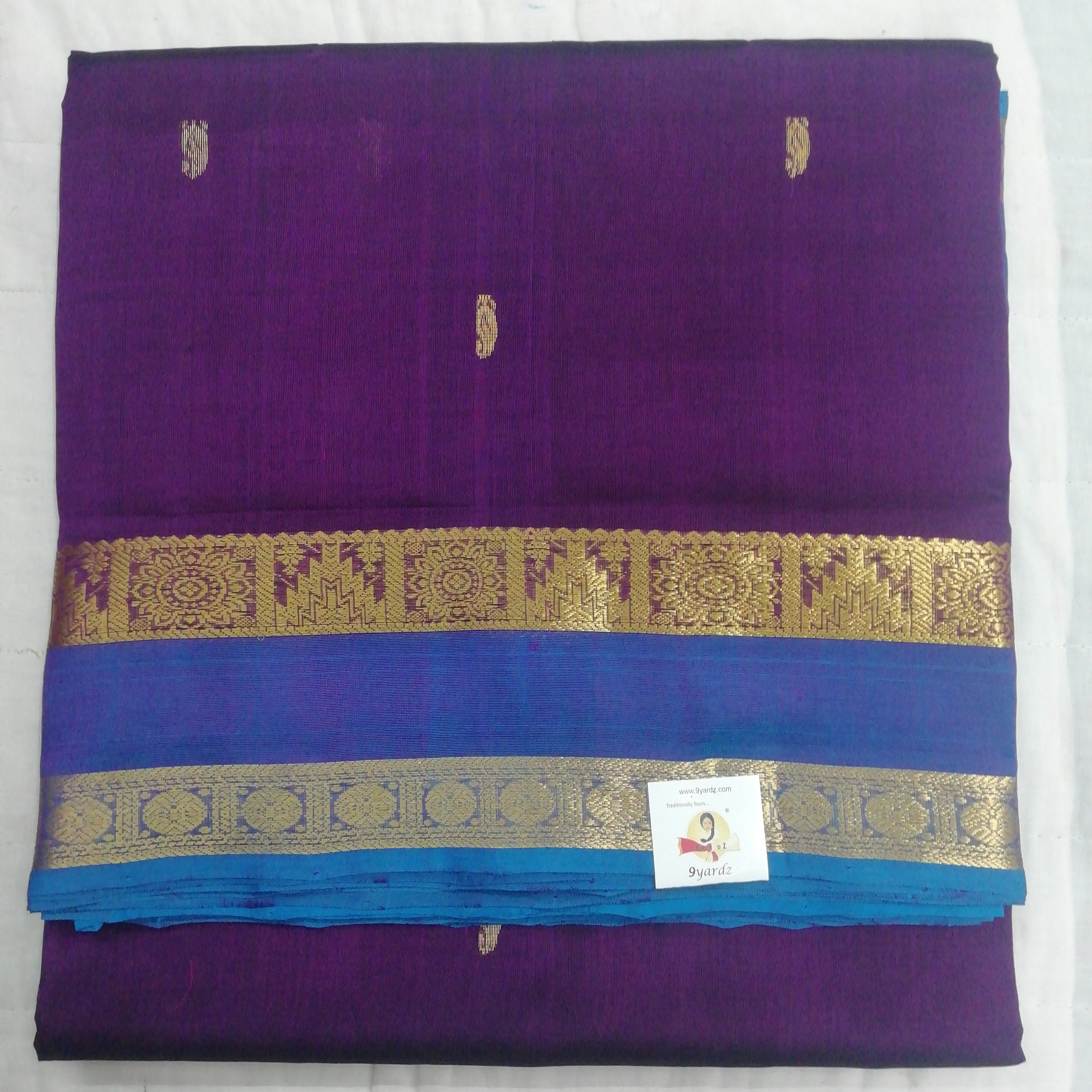 Pure silk cotton, rettai pet with butta-10 yards madisar