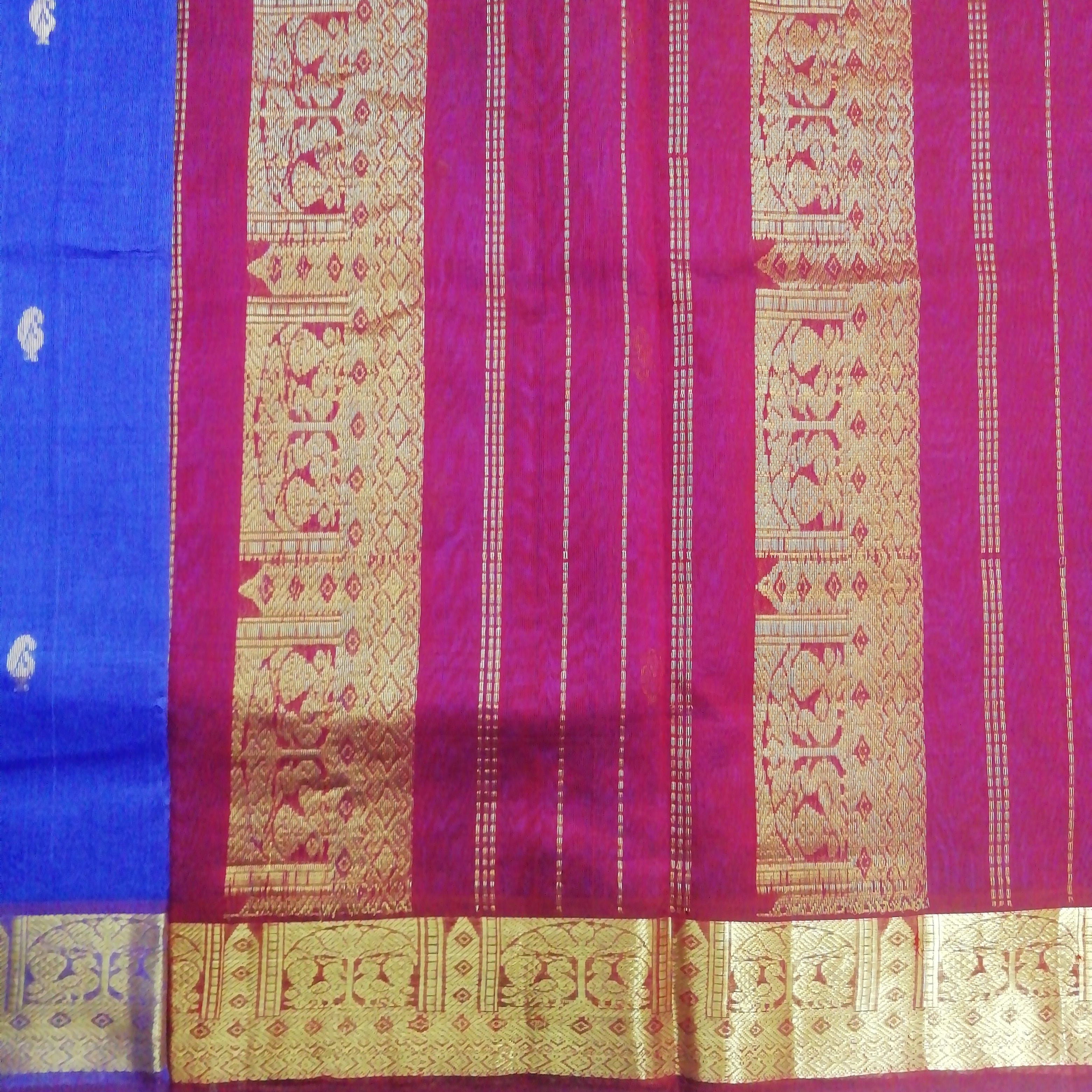 Pure silk cotton with butta -10 yards madisar