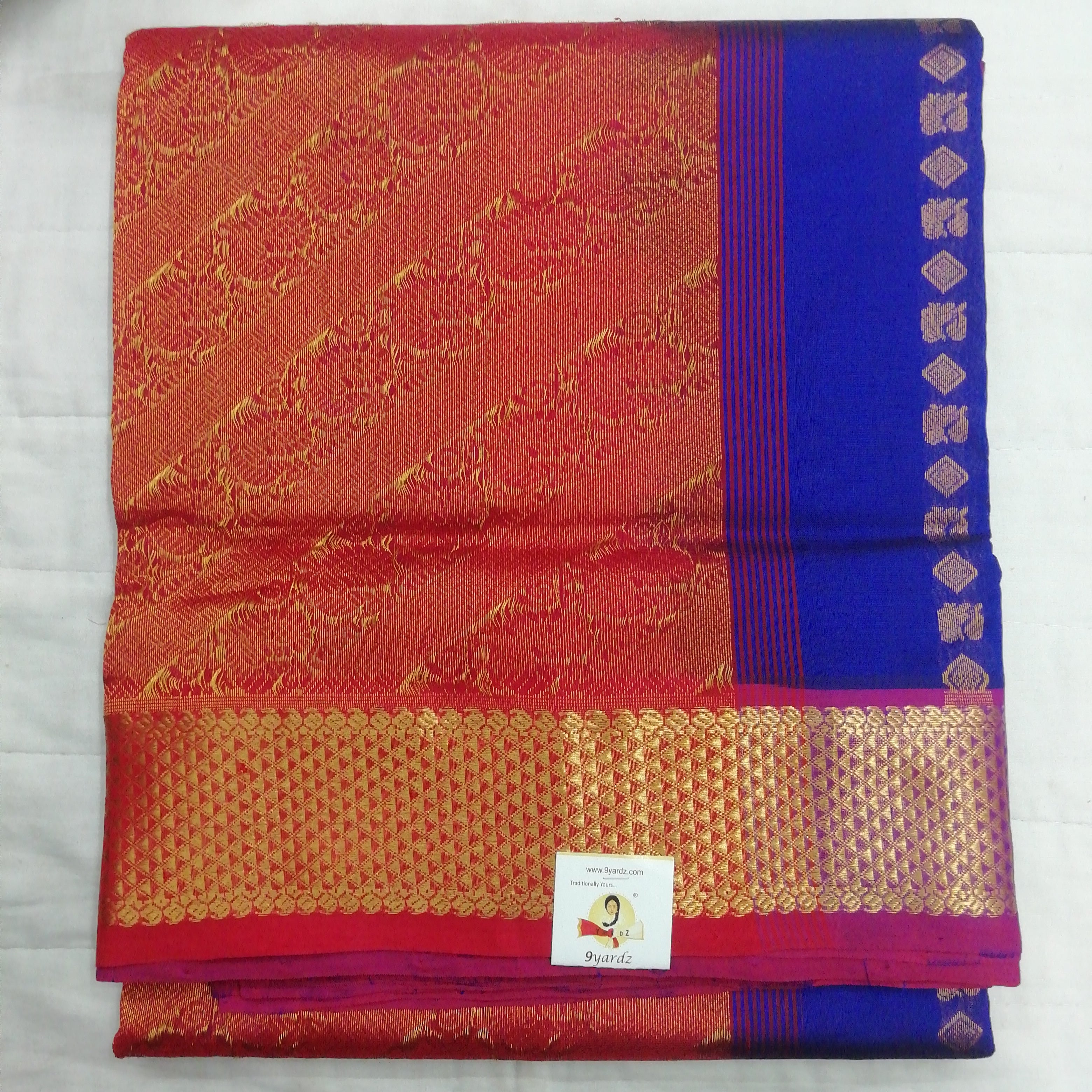 Pure silk cotton- Reverse Pallu- Semi Korvai