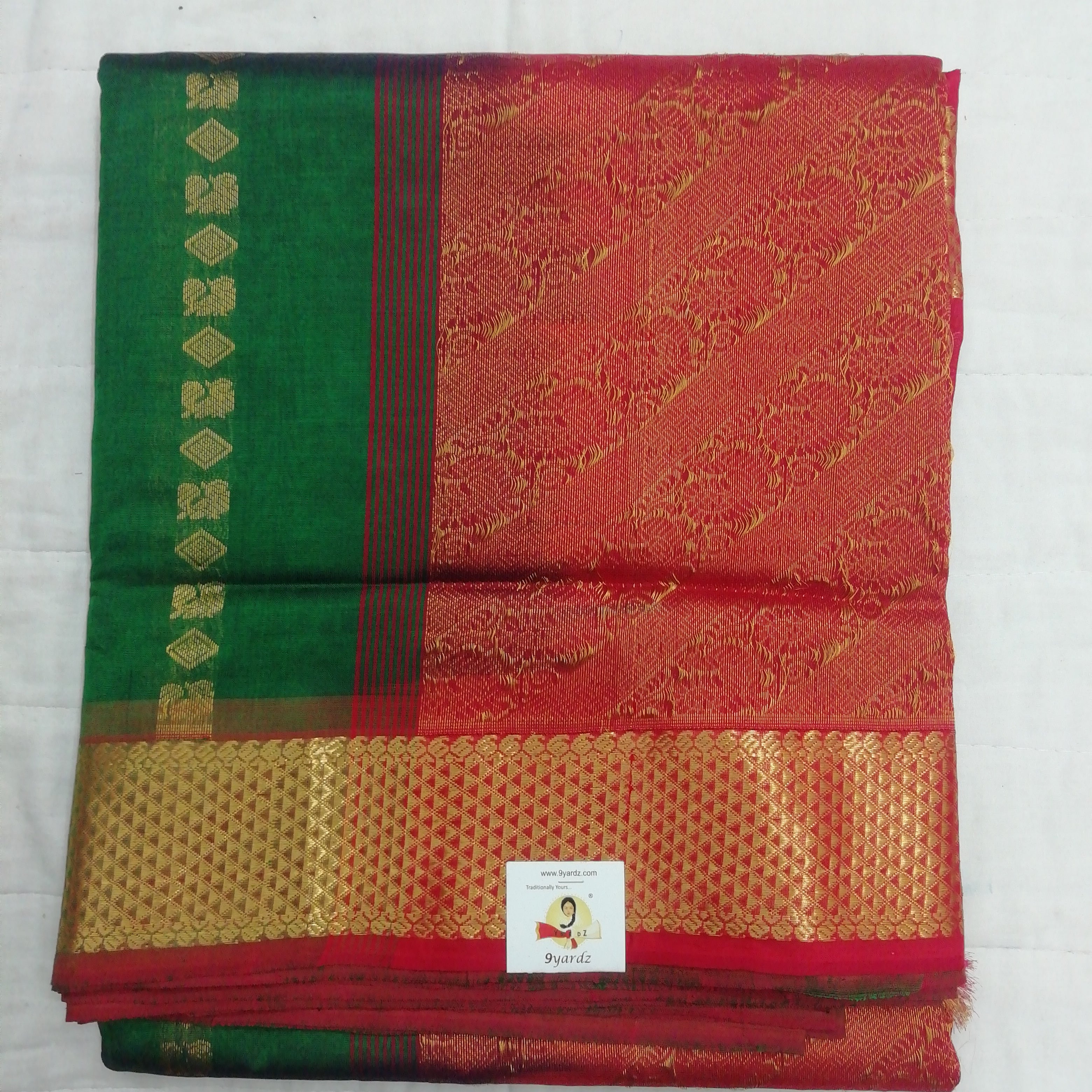 Pure silk cotton- Reverse Pallu- Semi Korvai