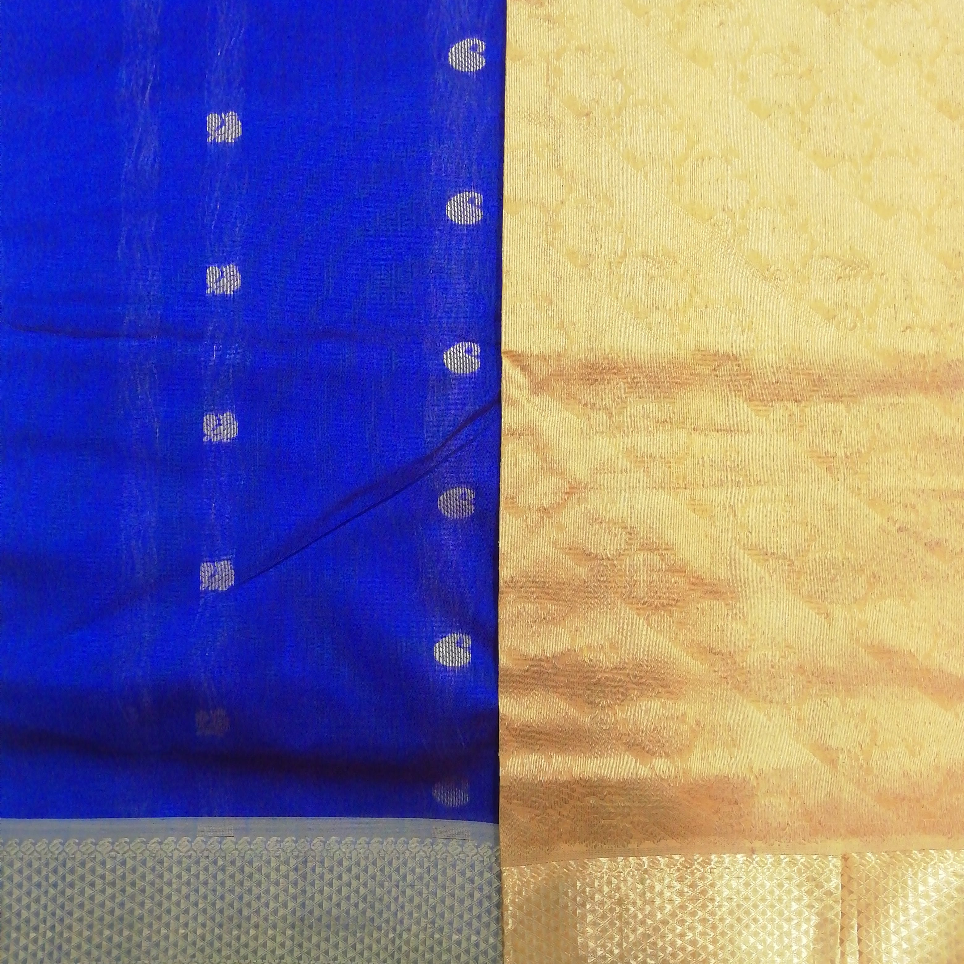 Pure silk cotton- Reverse Pallu- Semi Korvai