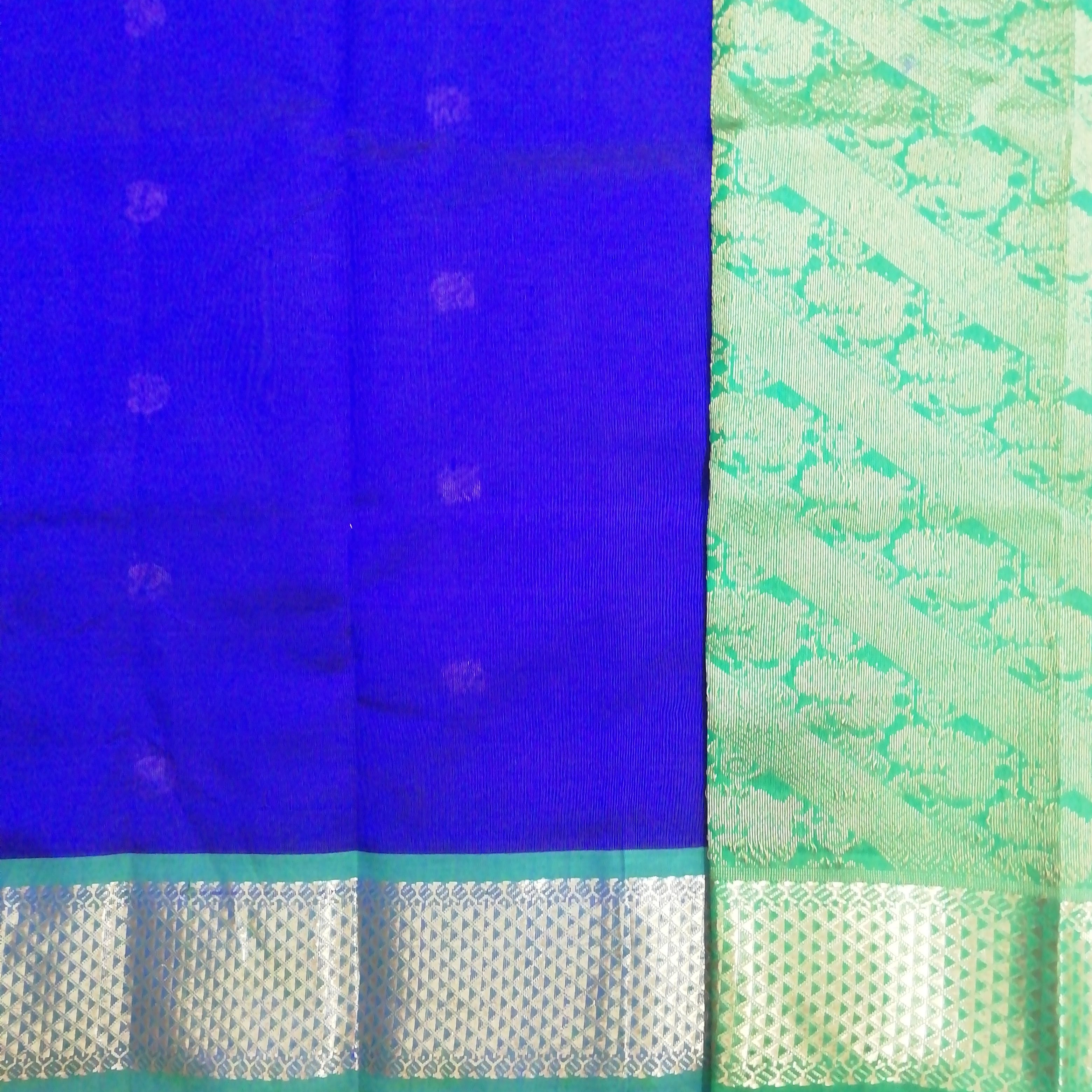 Pure silk cotton- Reverse Pallu- Semi Korvai