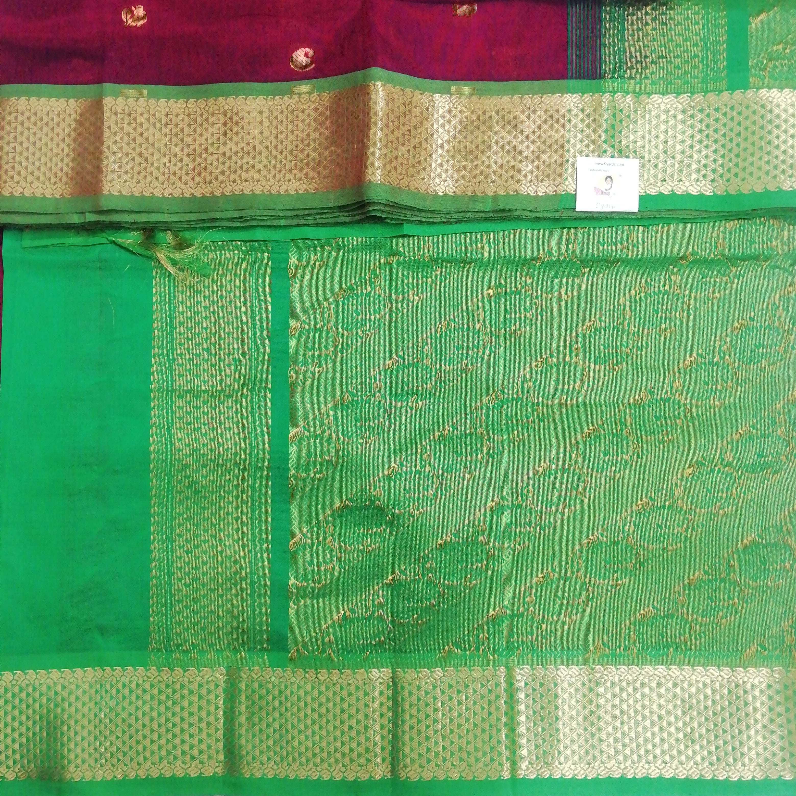 Pure silk cotton- Reverse Pallu- Semi Korvai