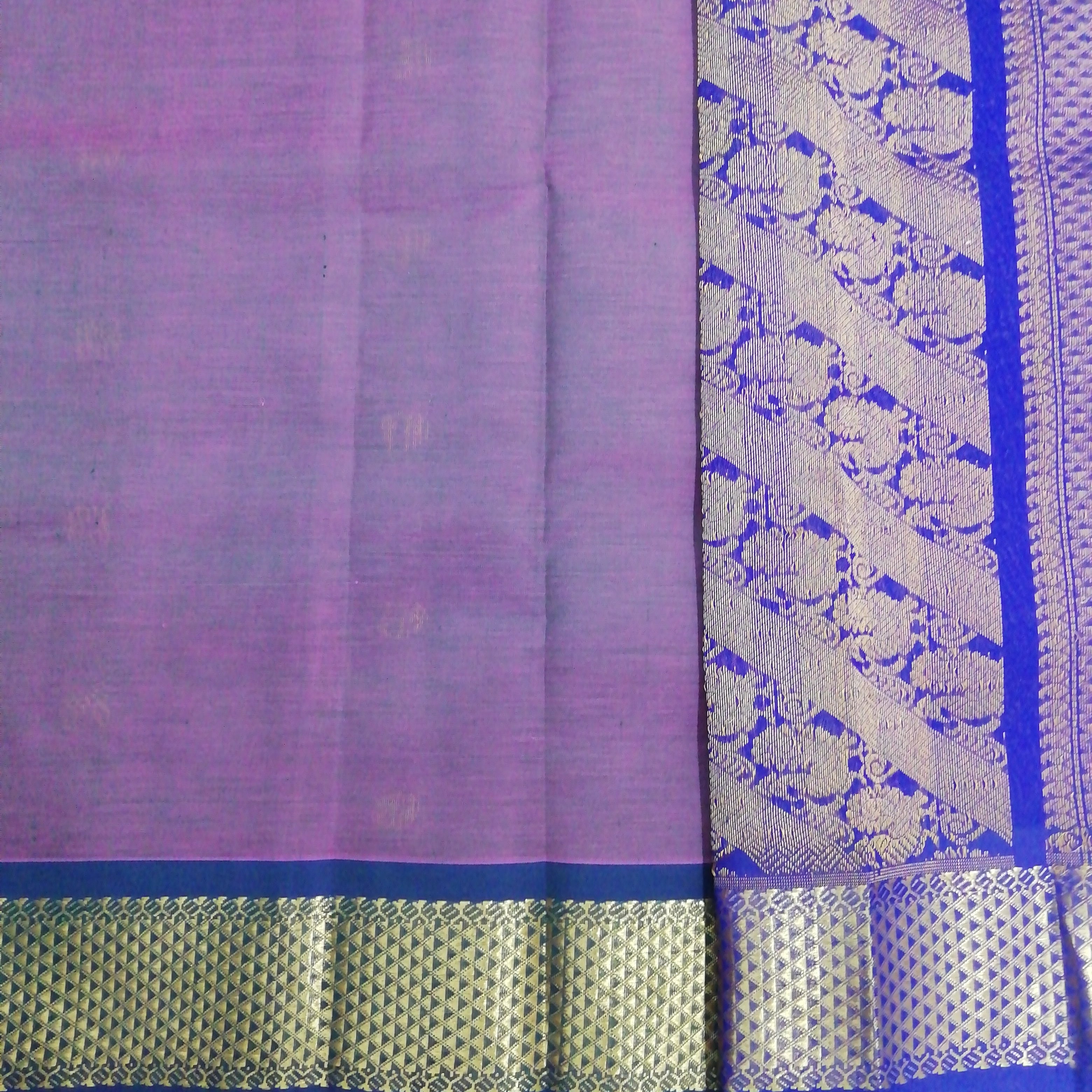 Pure silk cotton- Reverse Pallu- Semi Korvai