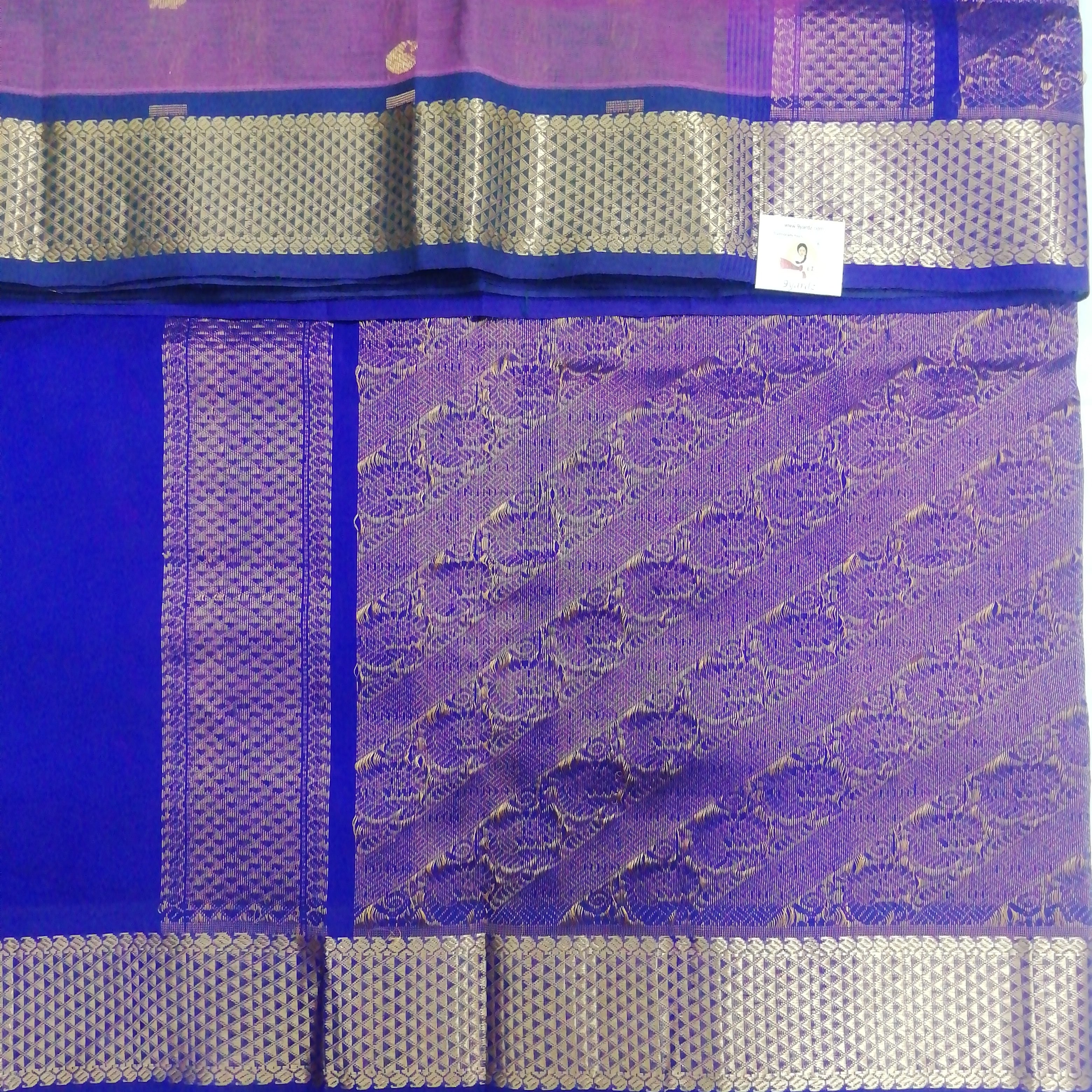 Pure silk cotton- Reverse Pallu- Semi Korvai