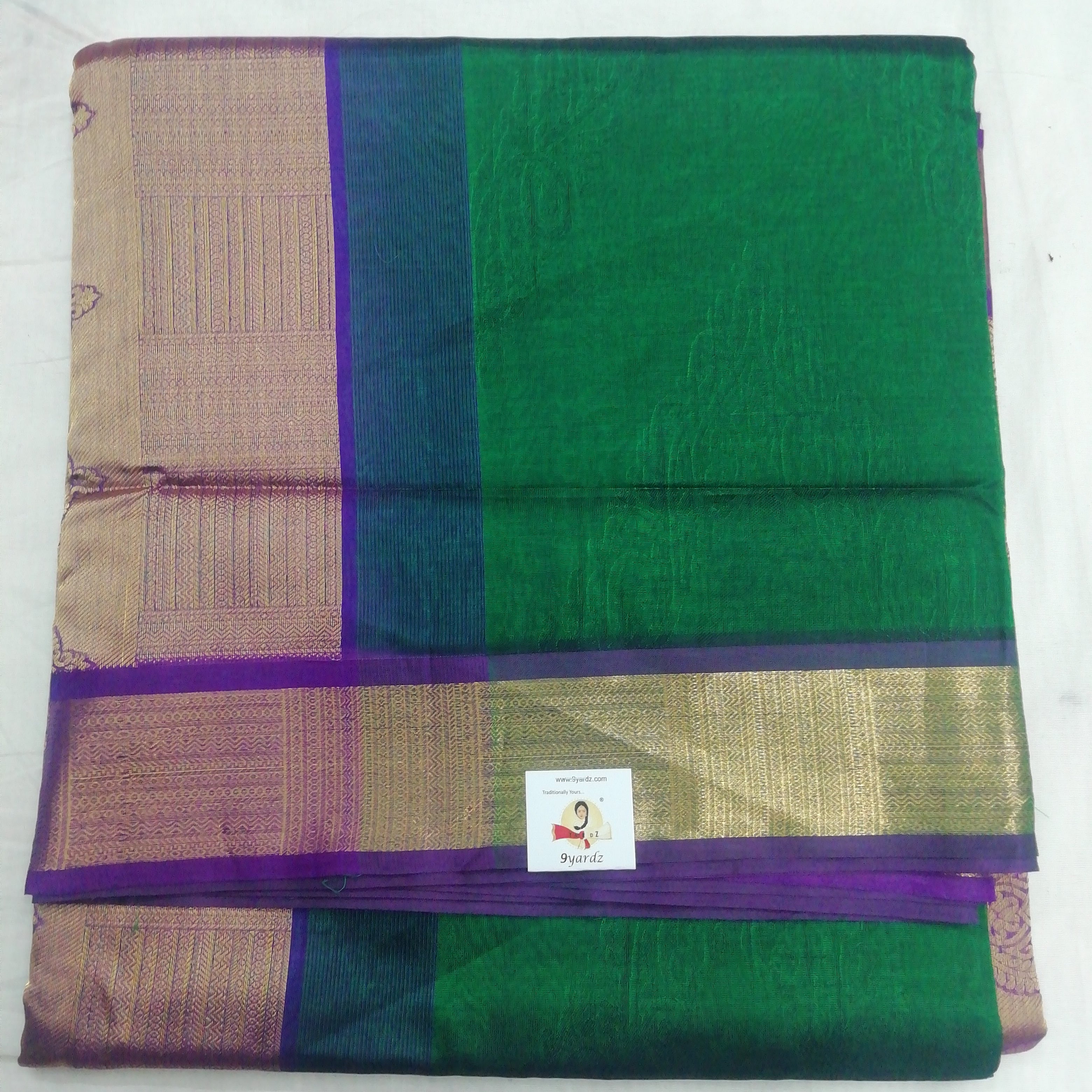 Pure silk cotton- embossed,Reverse pallu 10 yards madisar