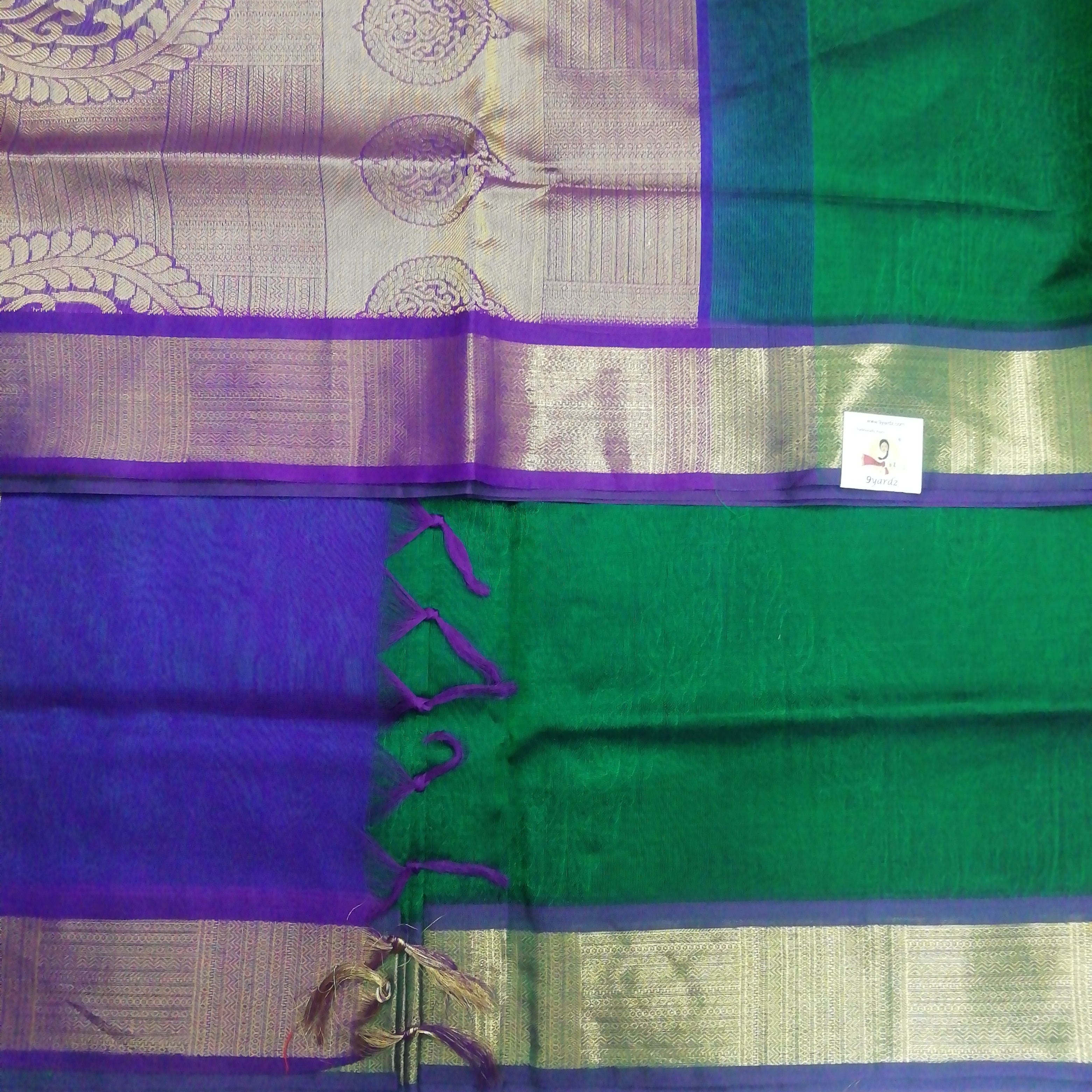 Pure silk cotton- embossed,Reverse pallu 10 yards madisar