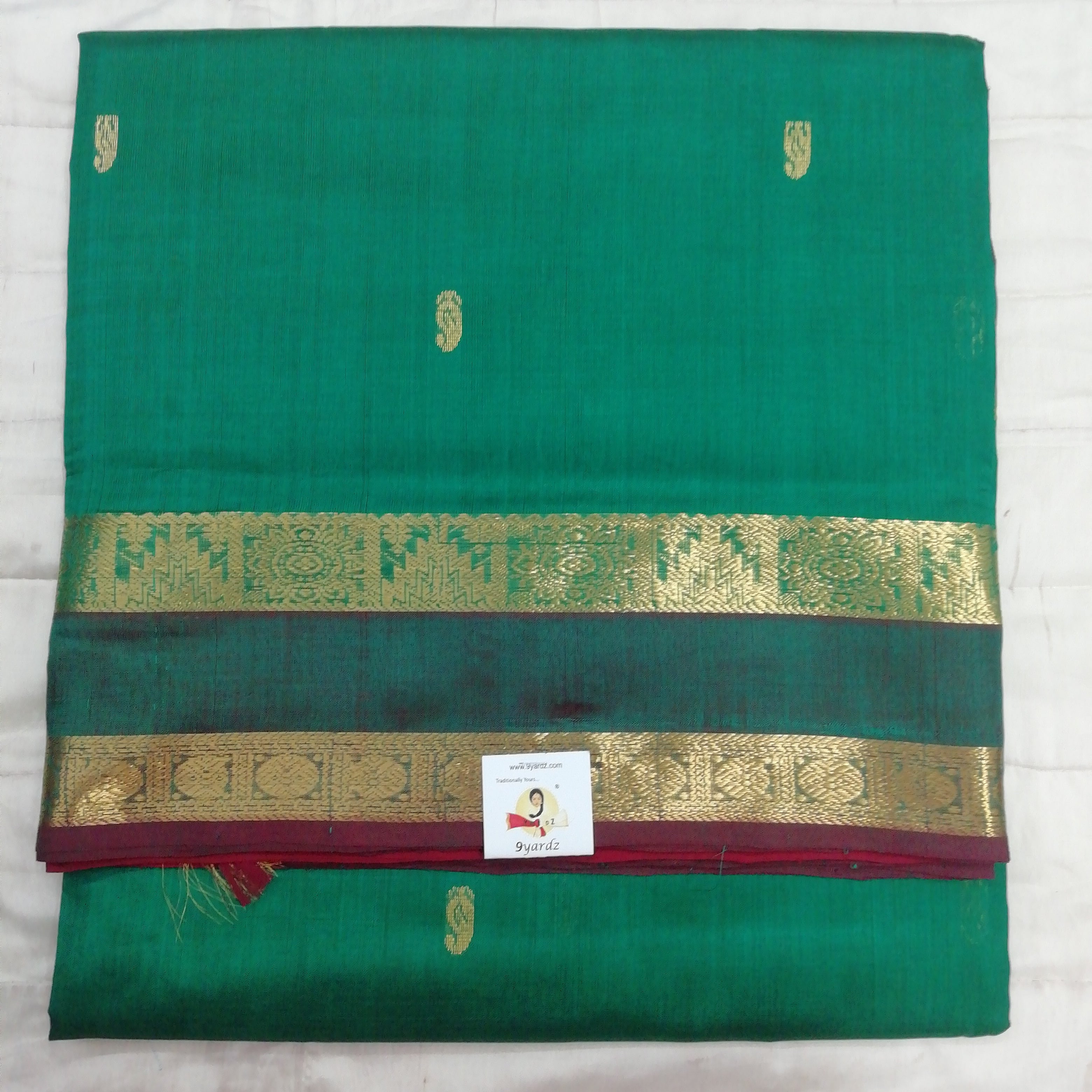 Pure silk cotton, rettai pet with butta-10 yards madisar