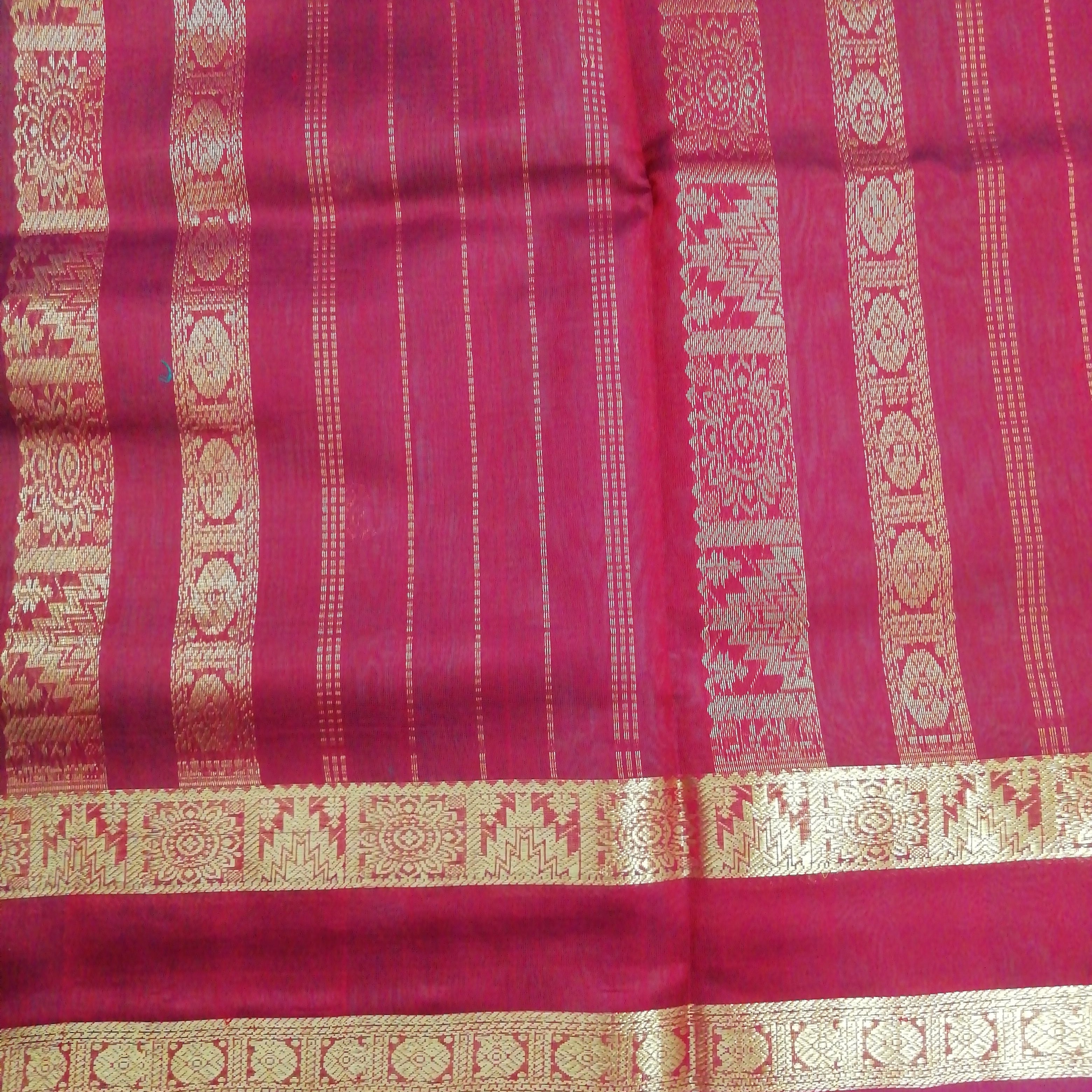 Pure silk cotton, rettai pet with butta-10 yards madisar