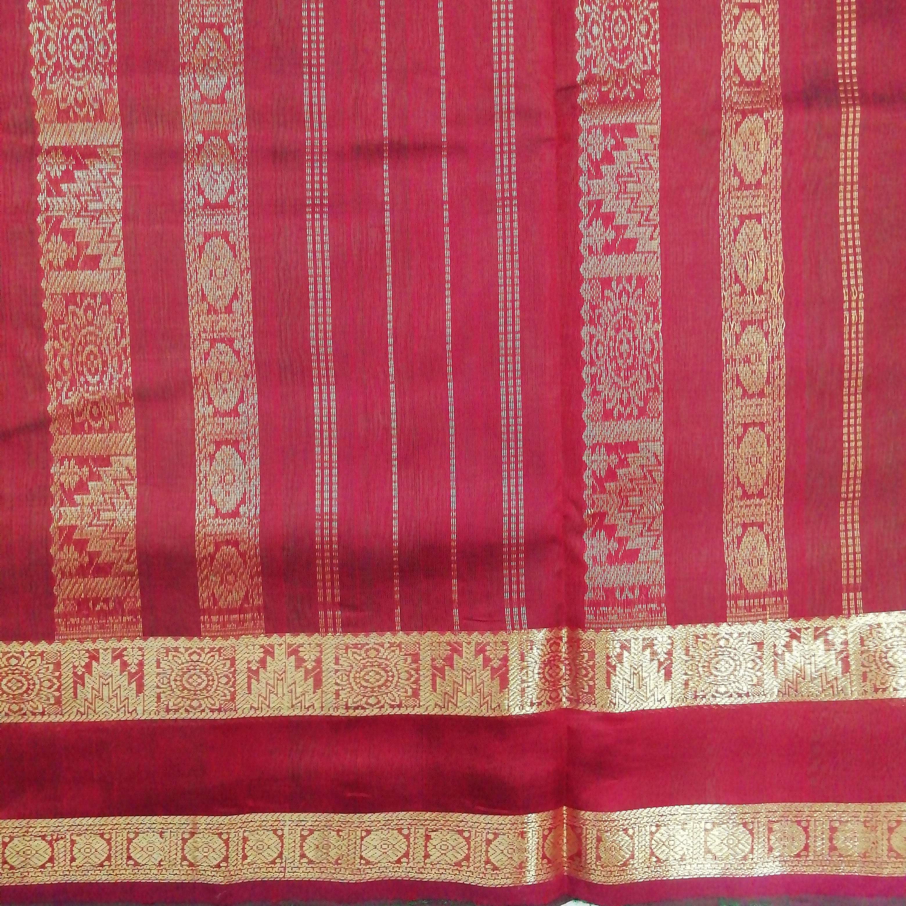 Pure silk cotton, rettai pet with butta-10 yards madisar