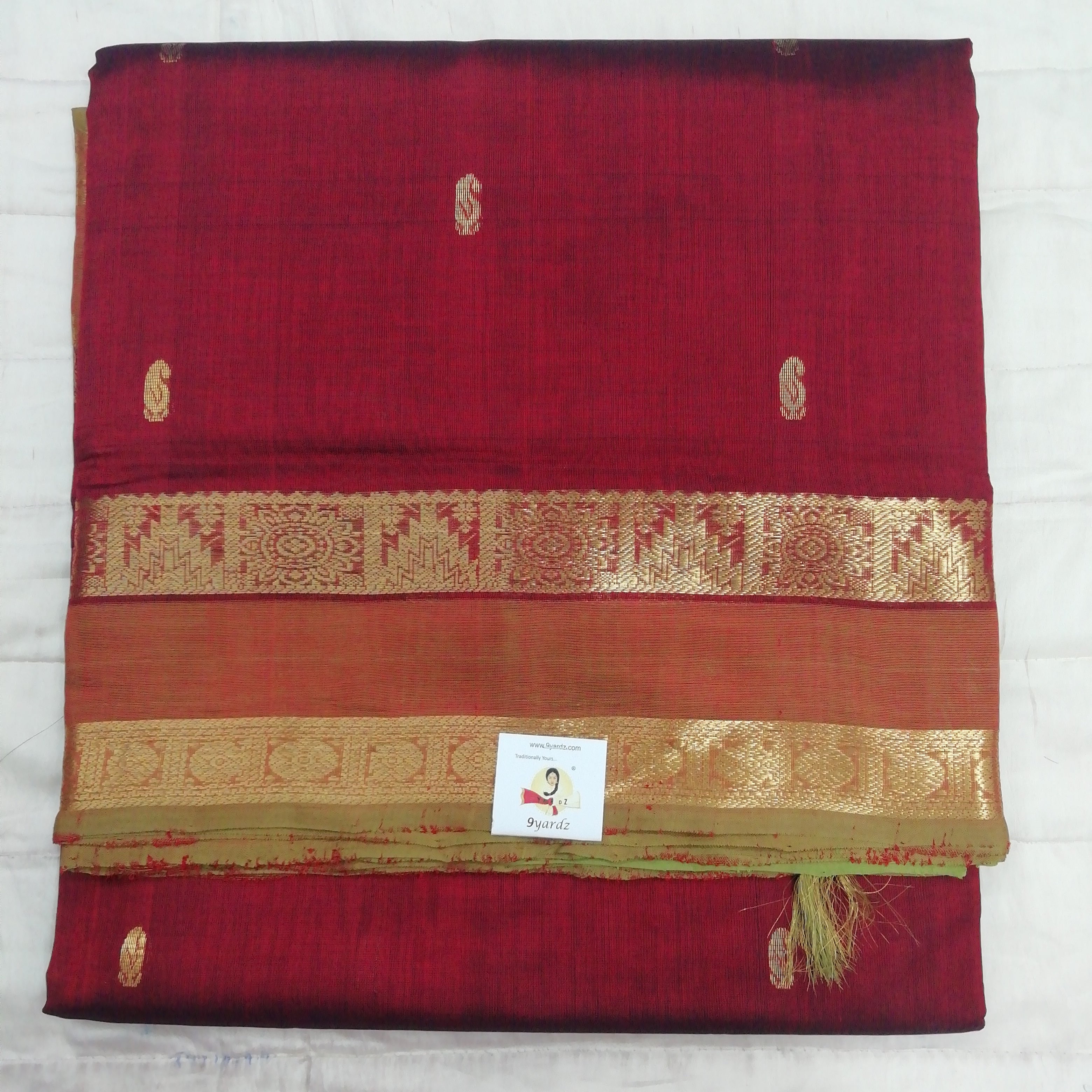 Pure silk cotton, rettai pet with butta-10 yards madisar