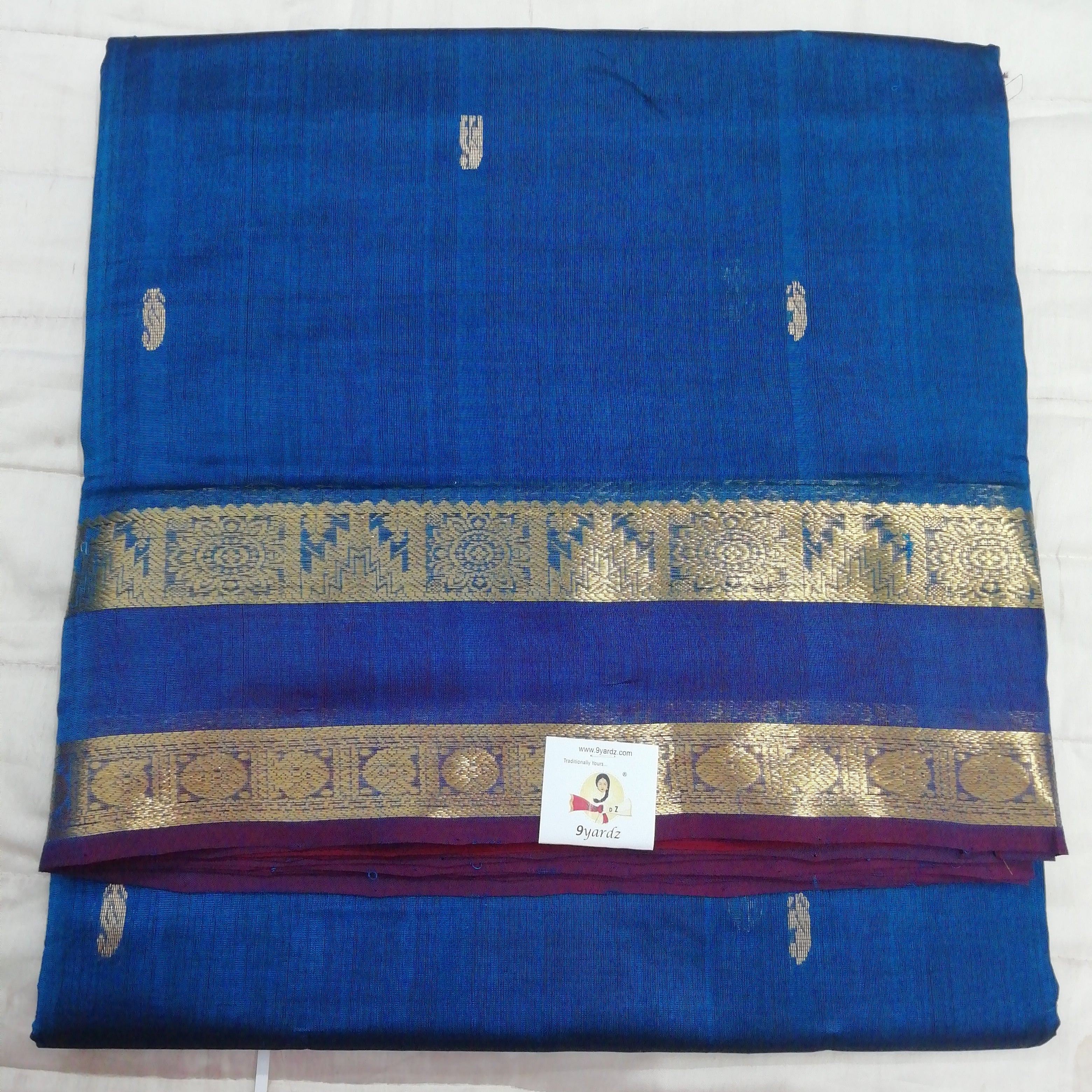 Pure silk cotton, rettai pet with butta-10 yards madisar