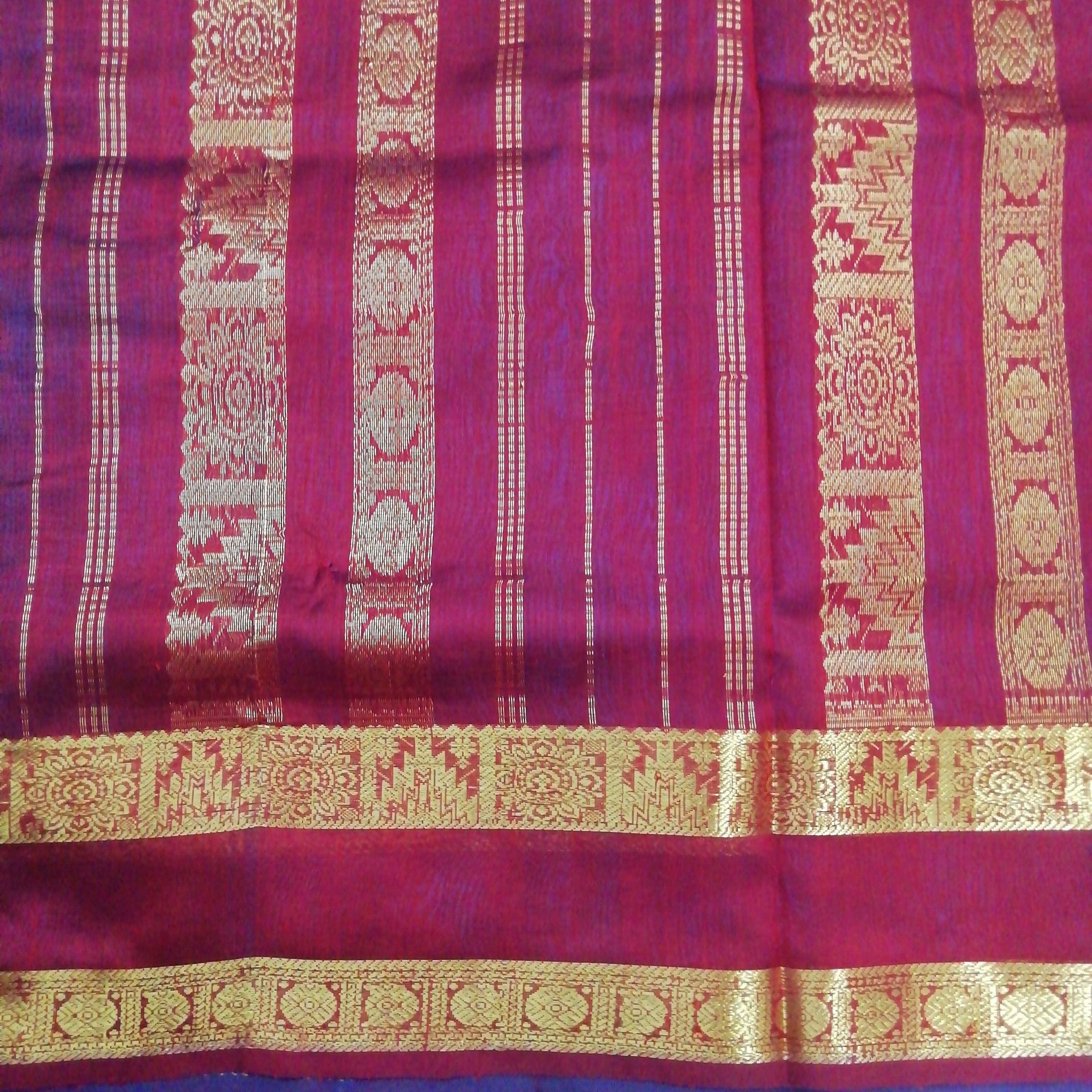 Pure silk cotton, rettai pet with butta-10 yards madisar