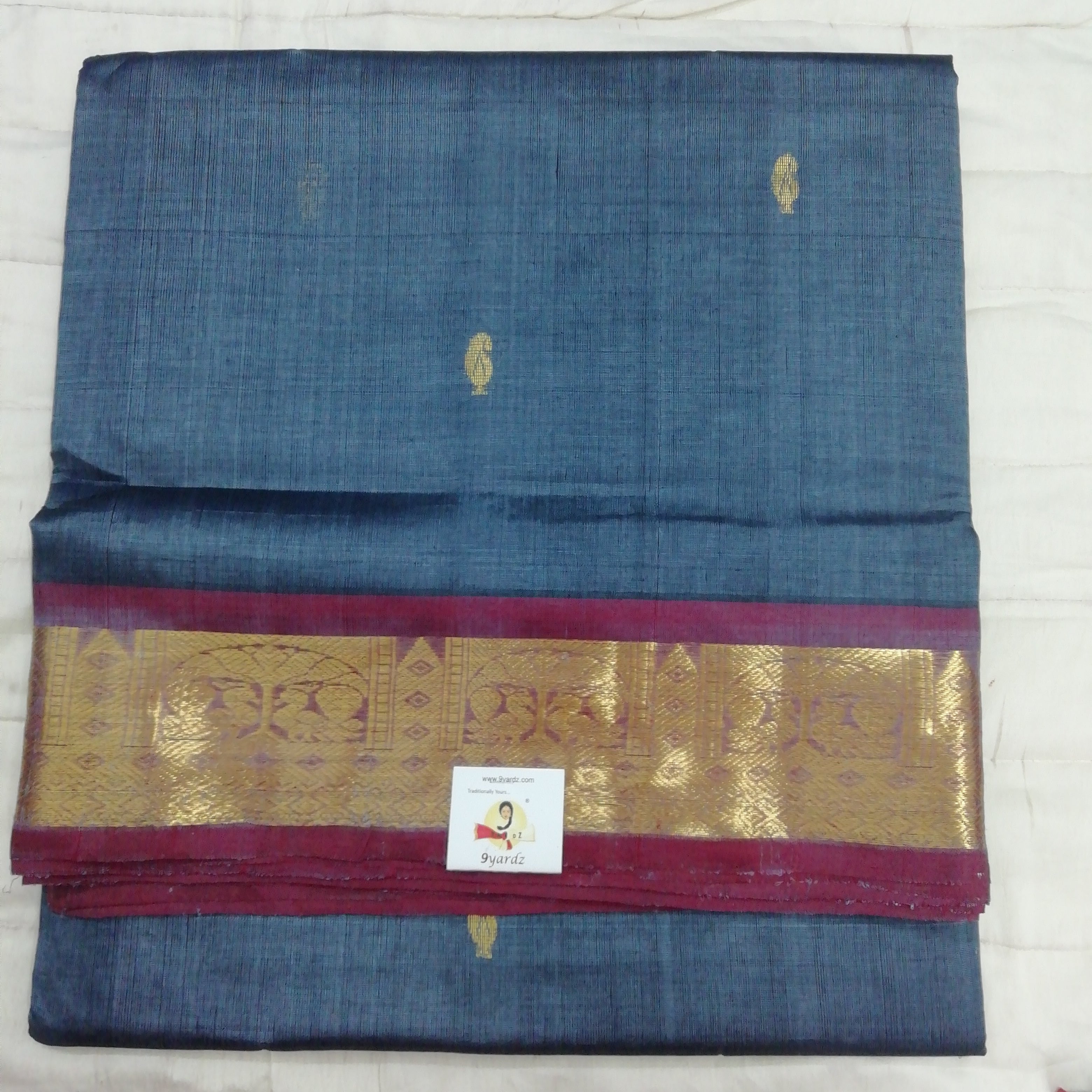 Pure silk cotton with butta -10 yards madisar