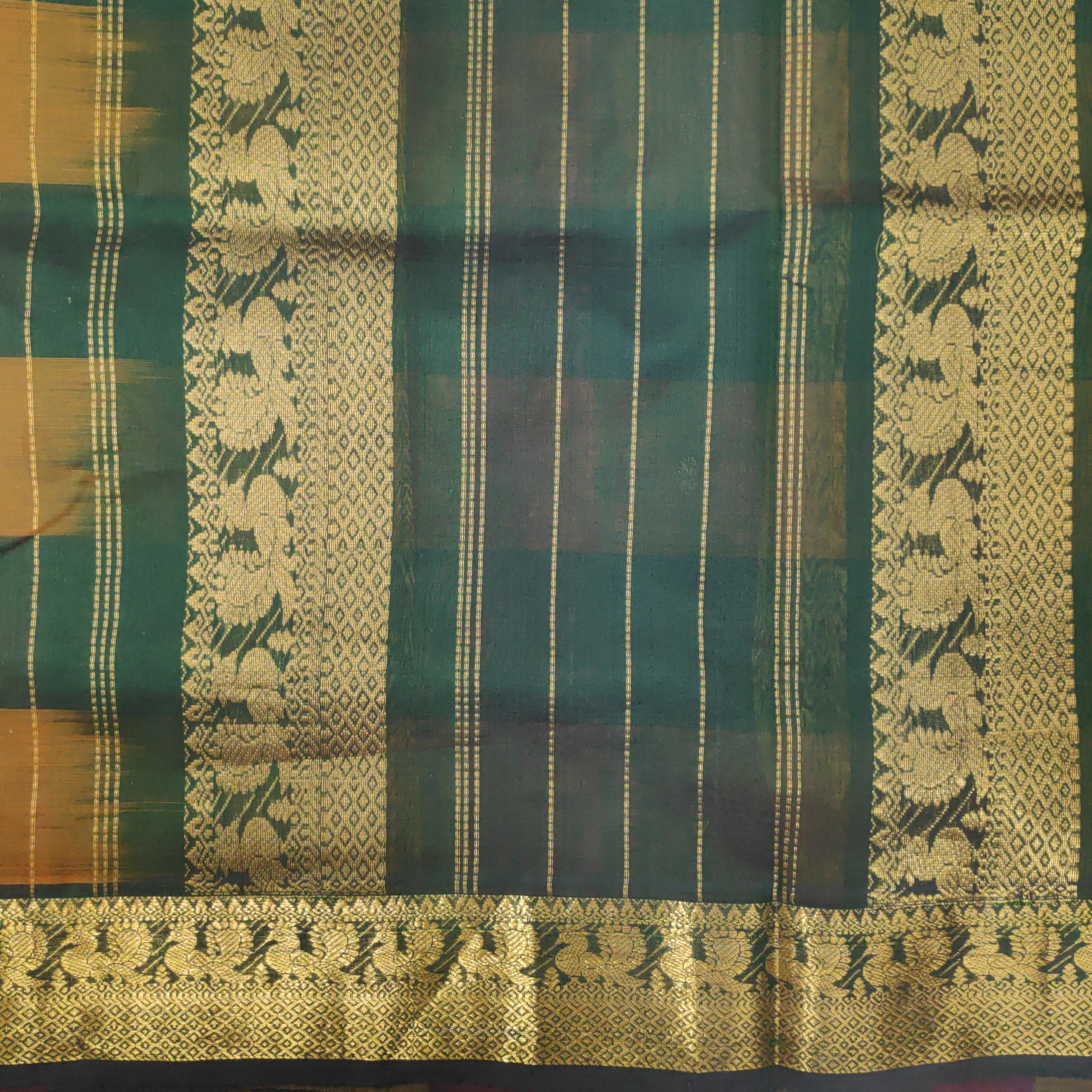 Pure silk cotton- pazhum pazhamum kattam with butta, 10yards (madisar)