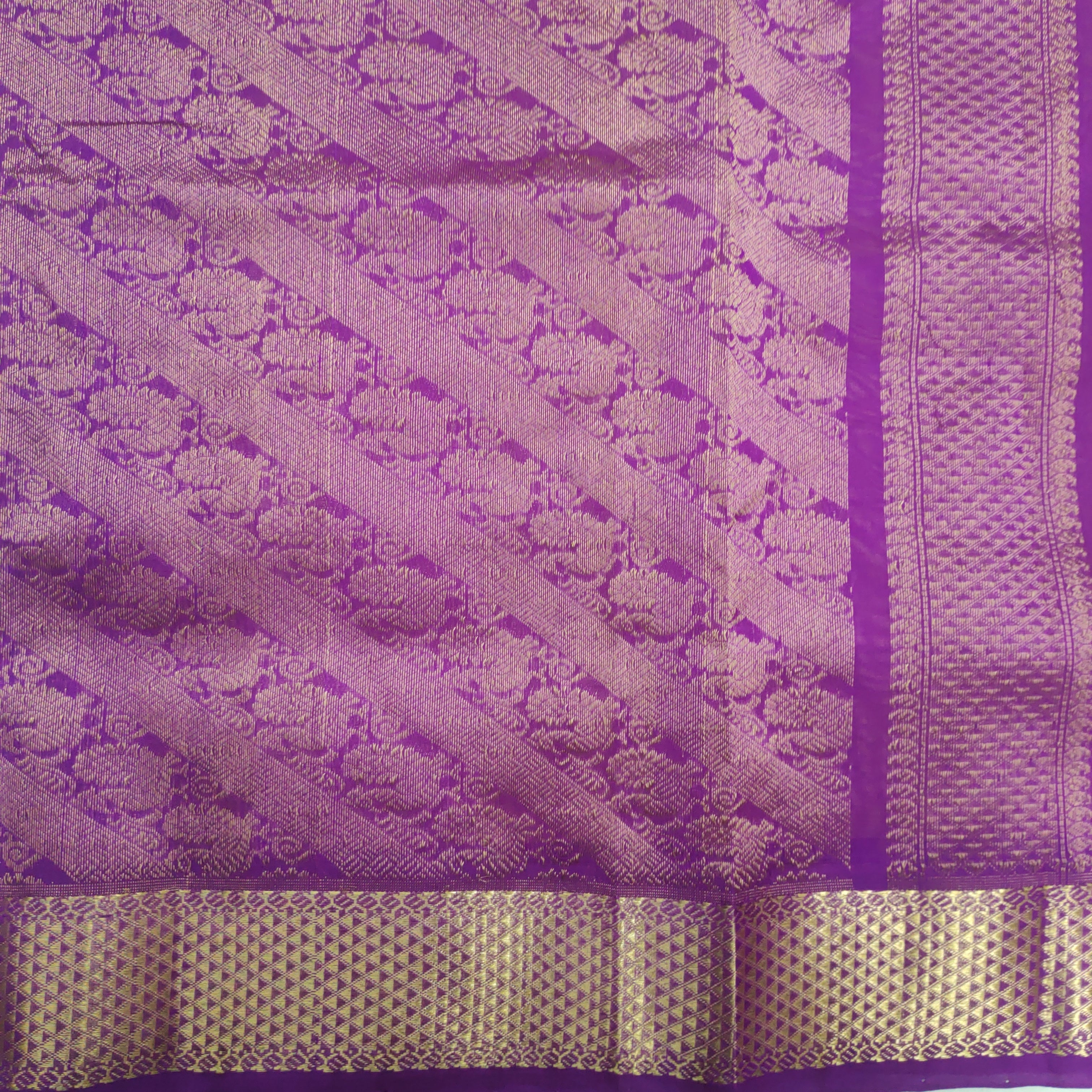 Pure silk cotton- Reverse Pallu- Semi Korvai