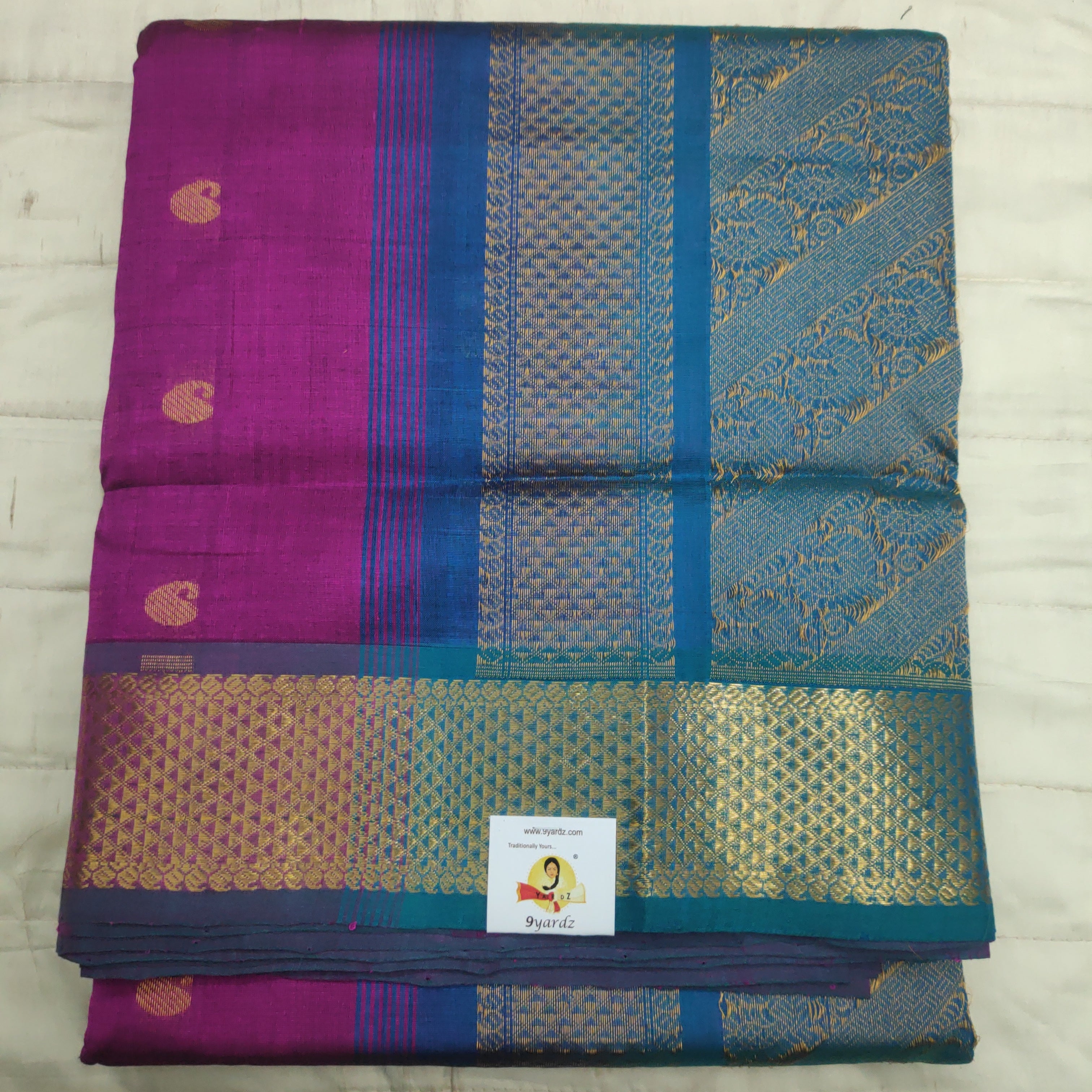 Pure silk cotton- Reverse Pallu- Semi Korvai