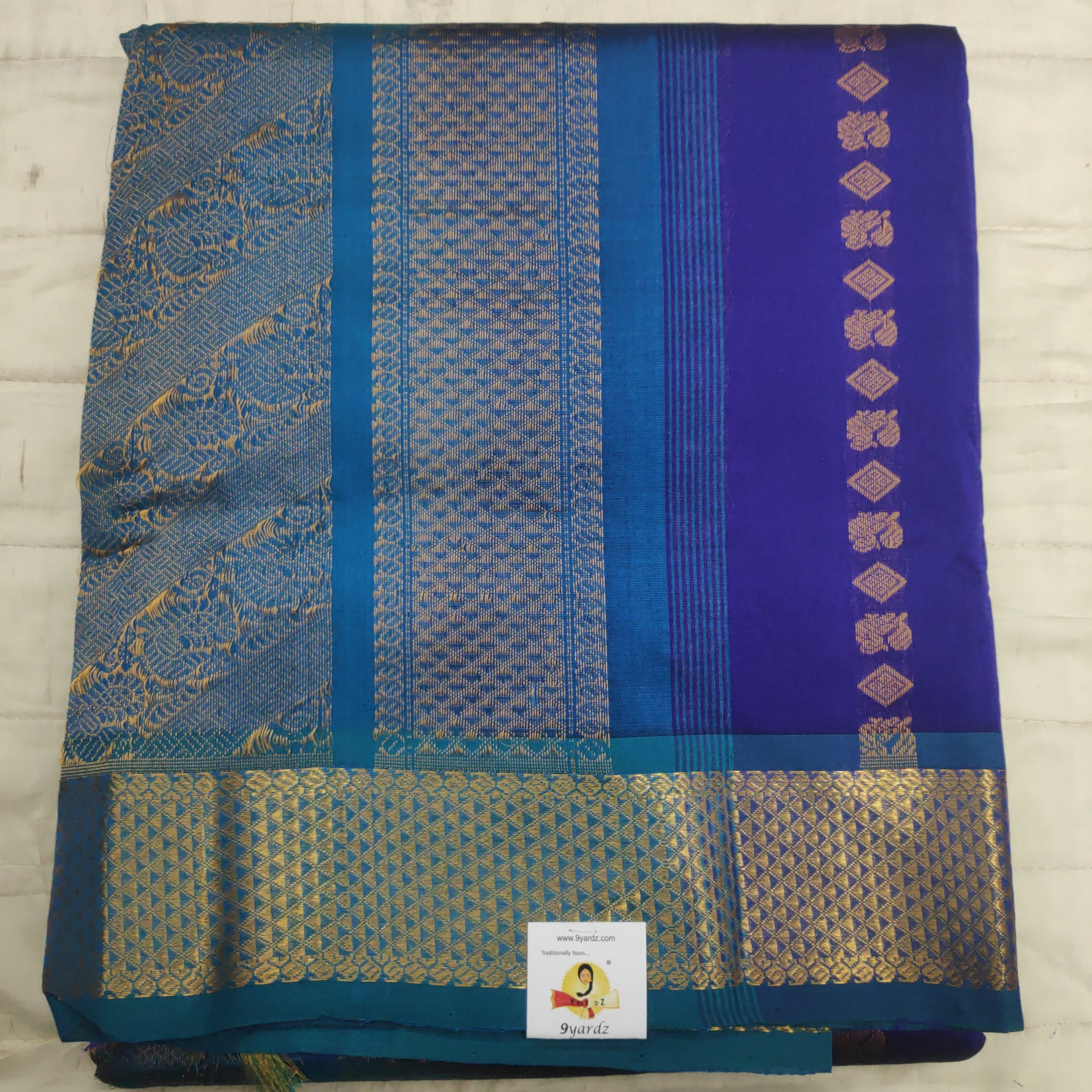 Pure silk cotton- Reverse Pallu- Semi Korvai