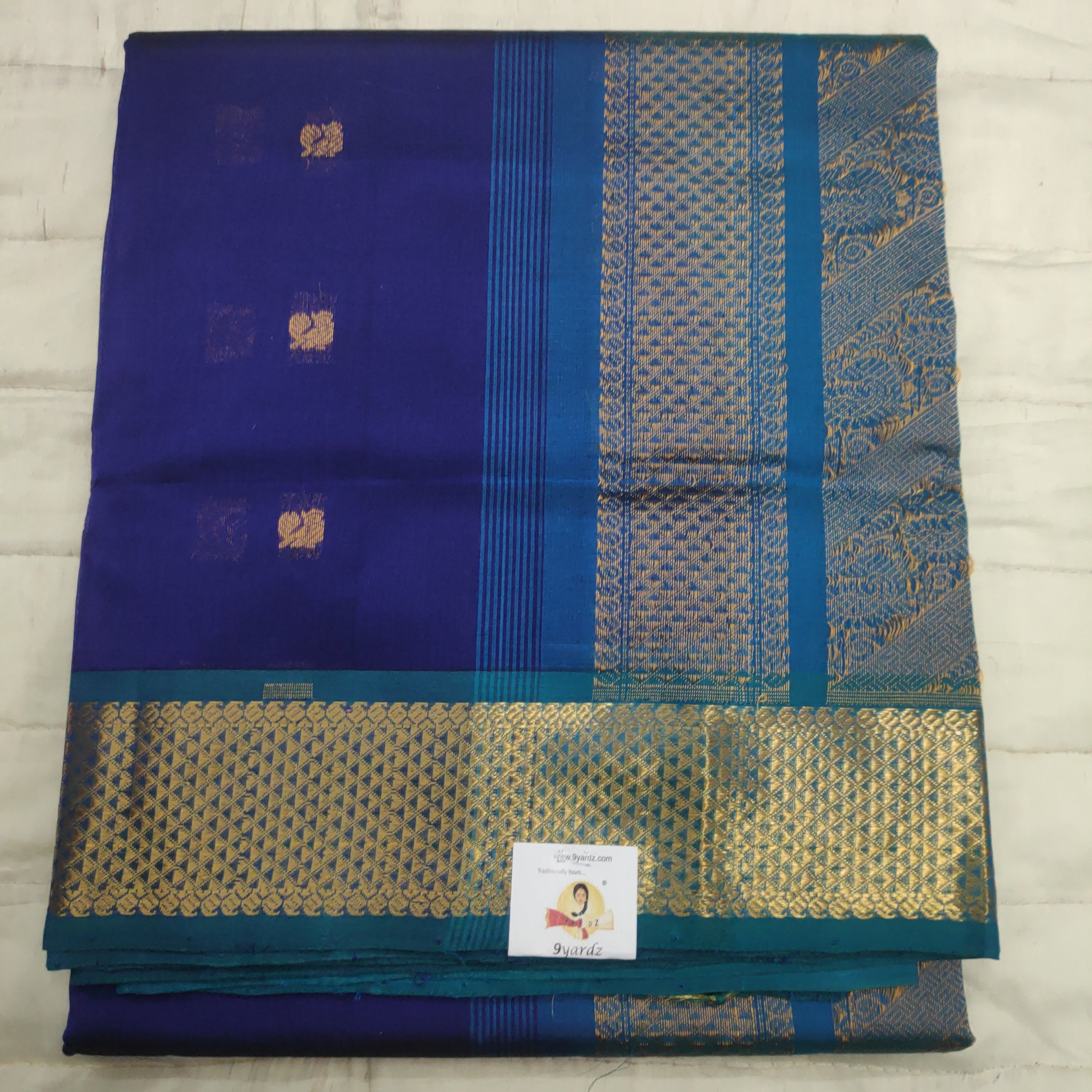 Pure silk cotton- Reverse Pallu- Semi Korvai