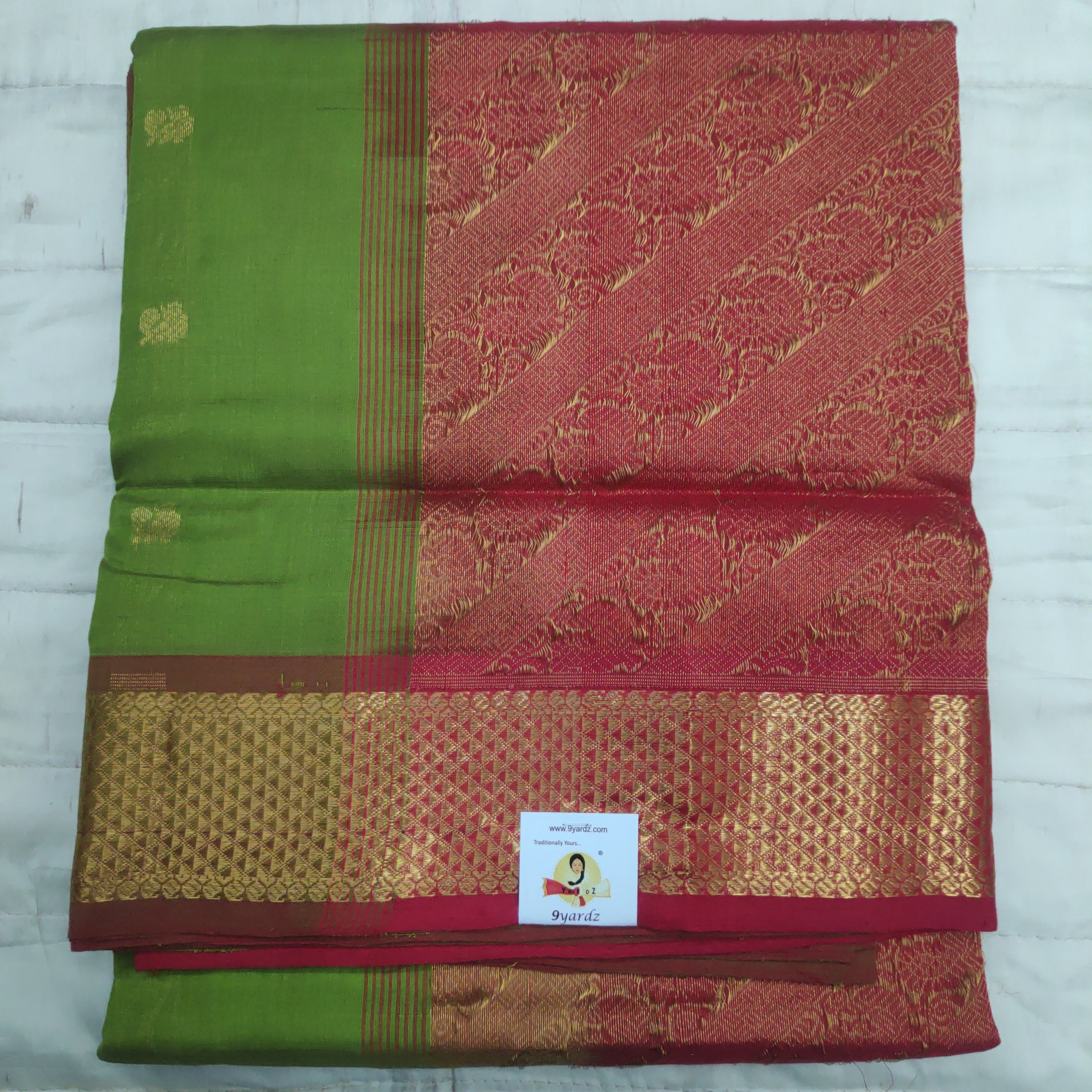 Pure silk cotton- Reverse Pallu- Semi Korvai