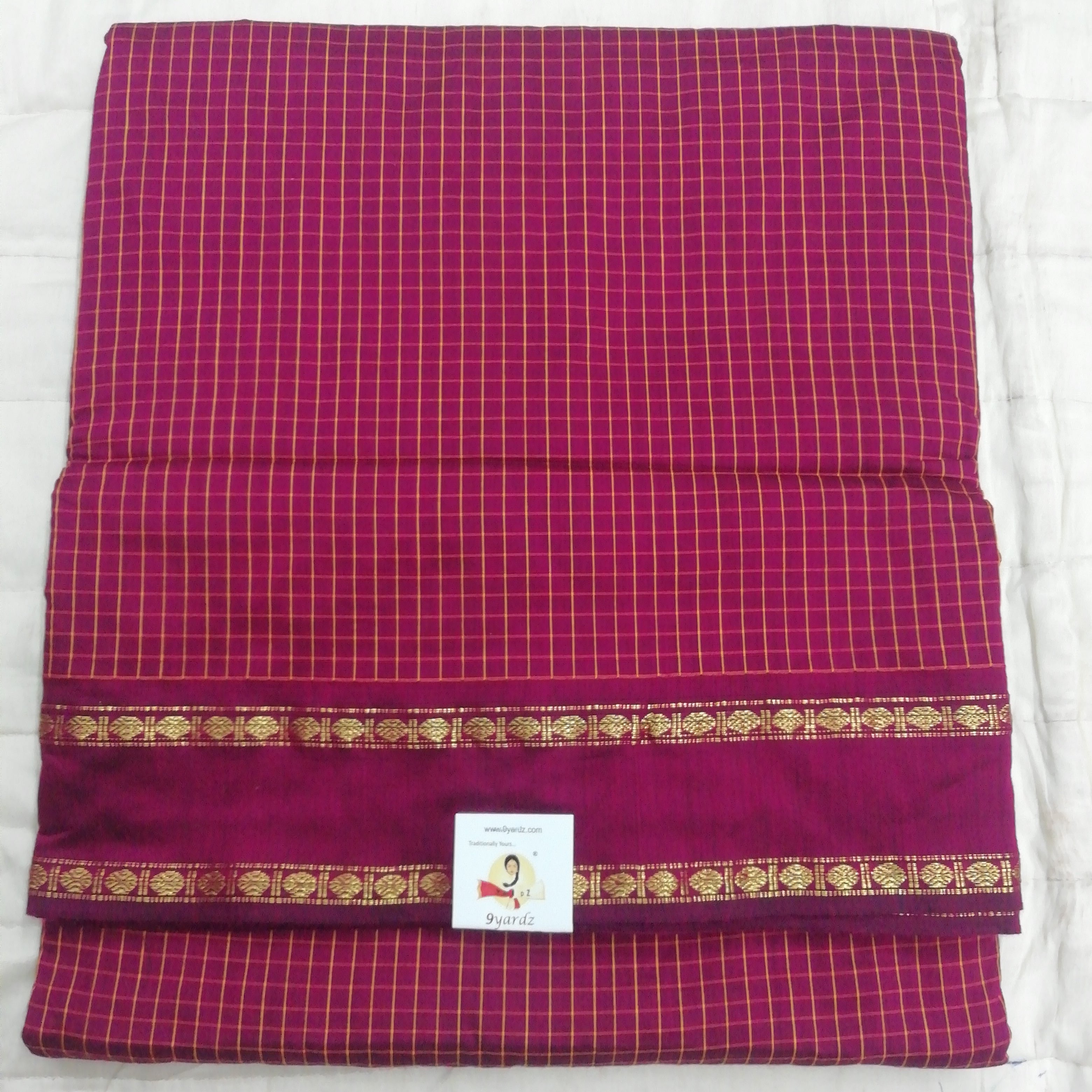 Kalyani Cotton checked 9 metres/ 10 yards approx madisar