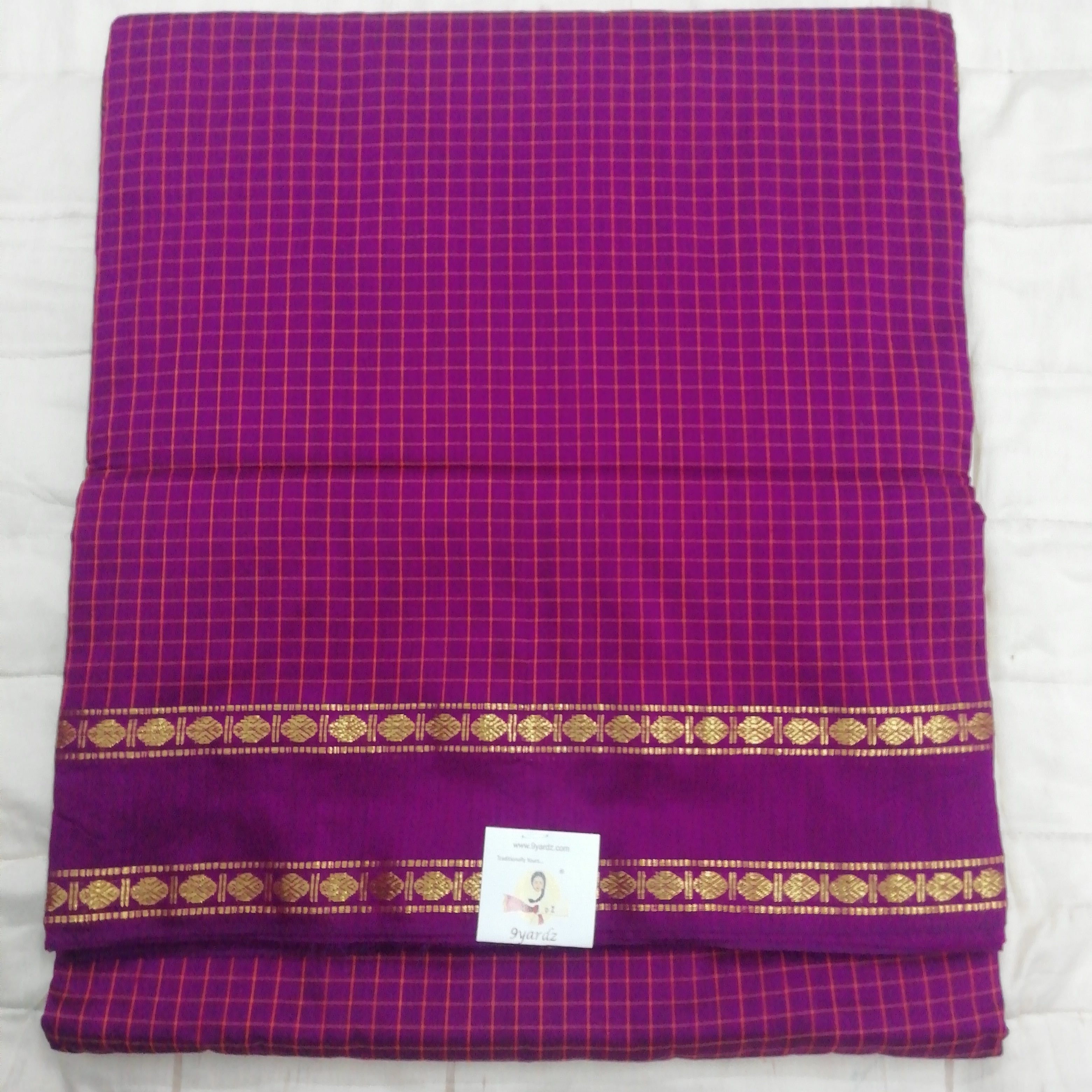 Kalyani Cotton checked 9 metres/ 10 yards approx madisar