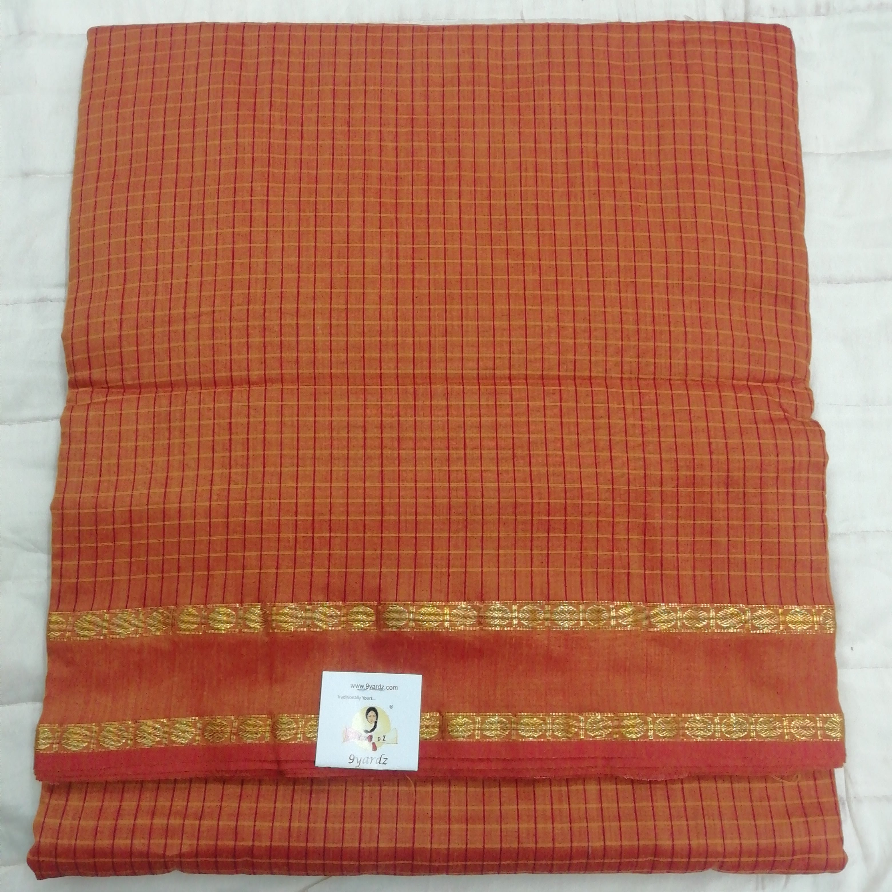 Kalyani Cotton checked 9 metres/ 10 yards approx madisar