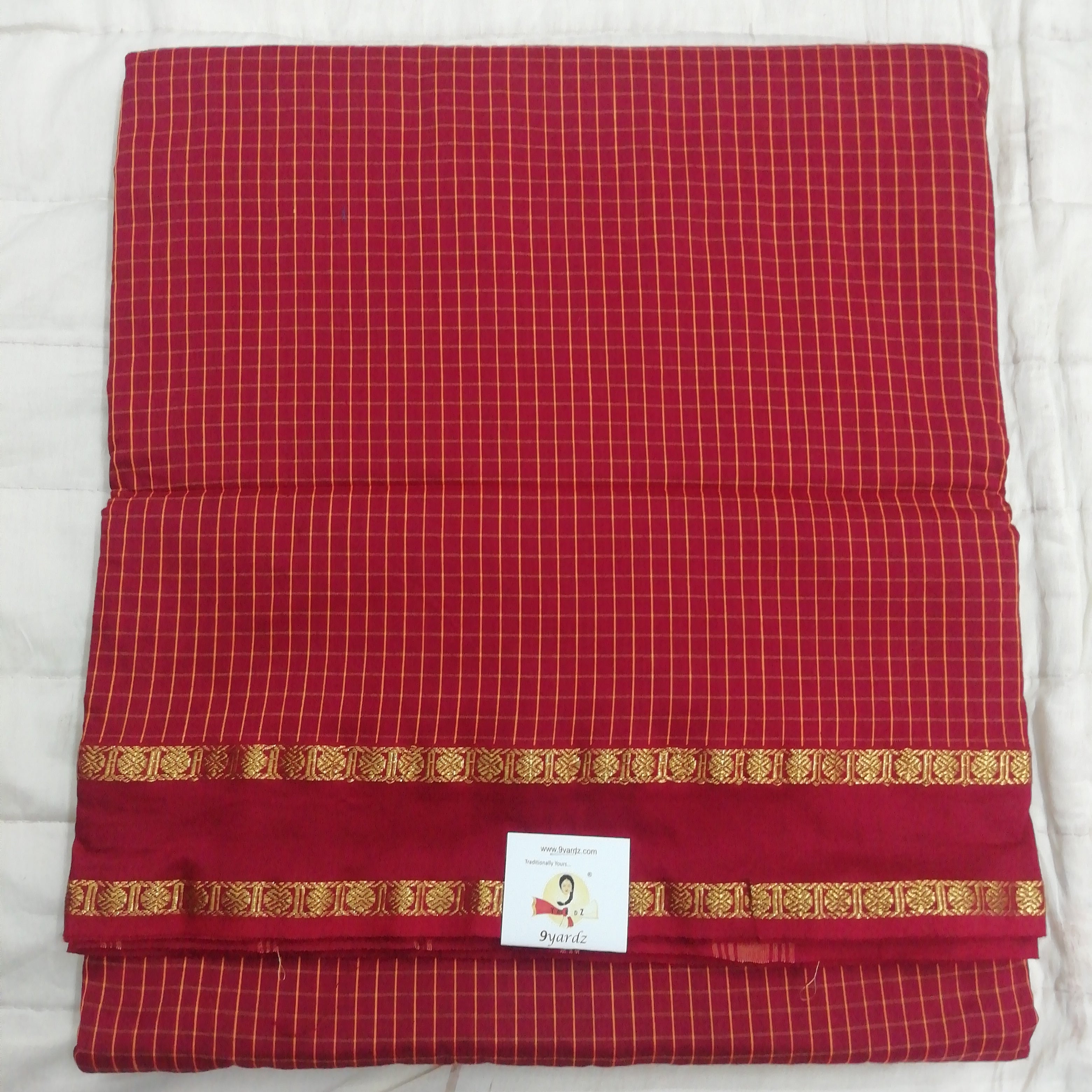 Kalyani Cotton checked 9 metres/ 10 yards approx madisar